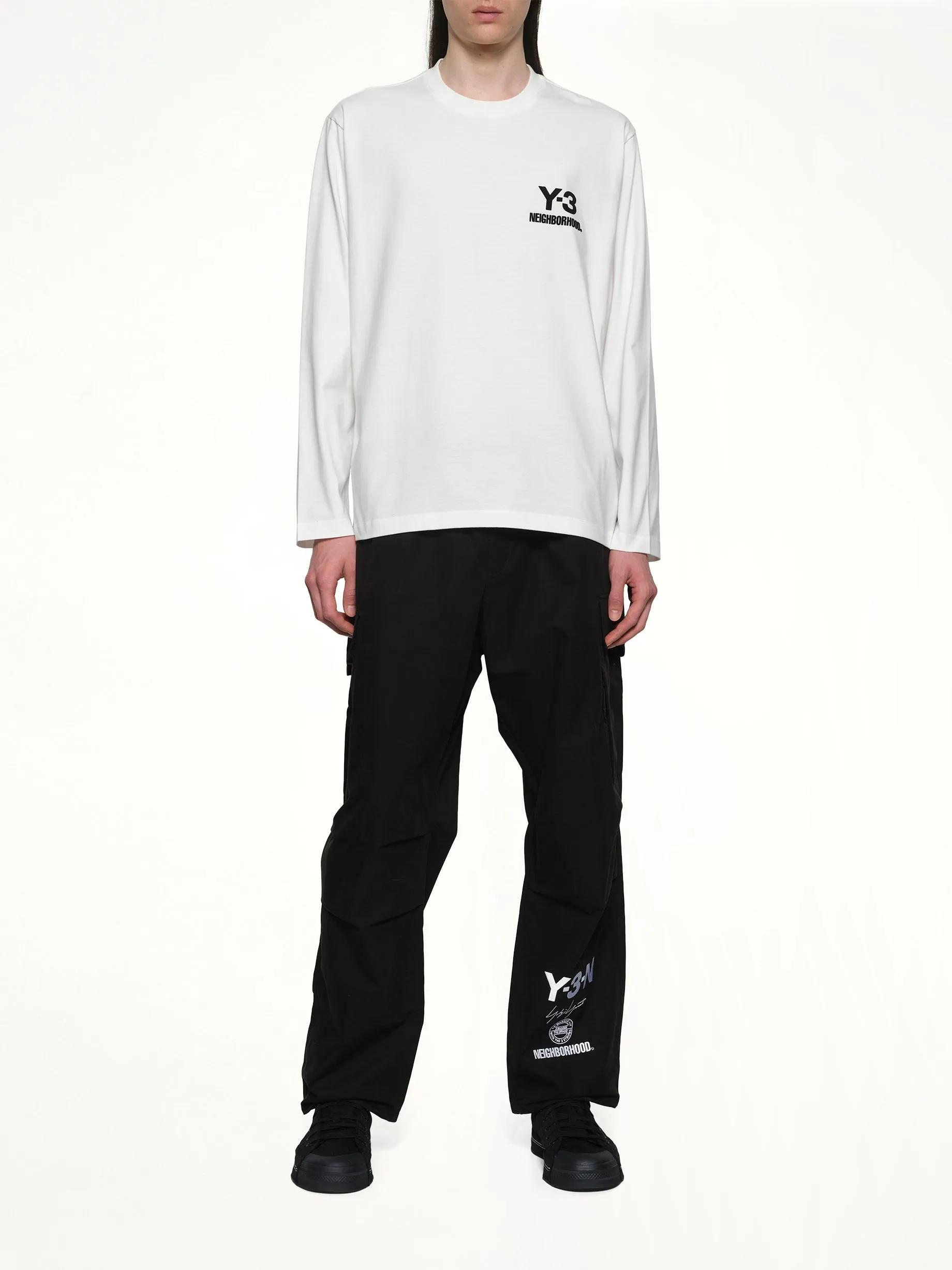 Y-3 X NBHD Logo Ls T-Shirt in White sold by MARAIS product image thumbnail 4
