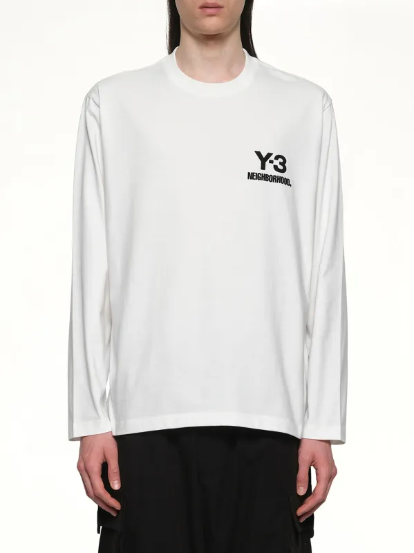 Y-3 X NBHD Logo Ls T-Shirt in White made by Y-3