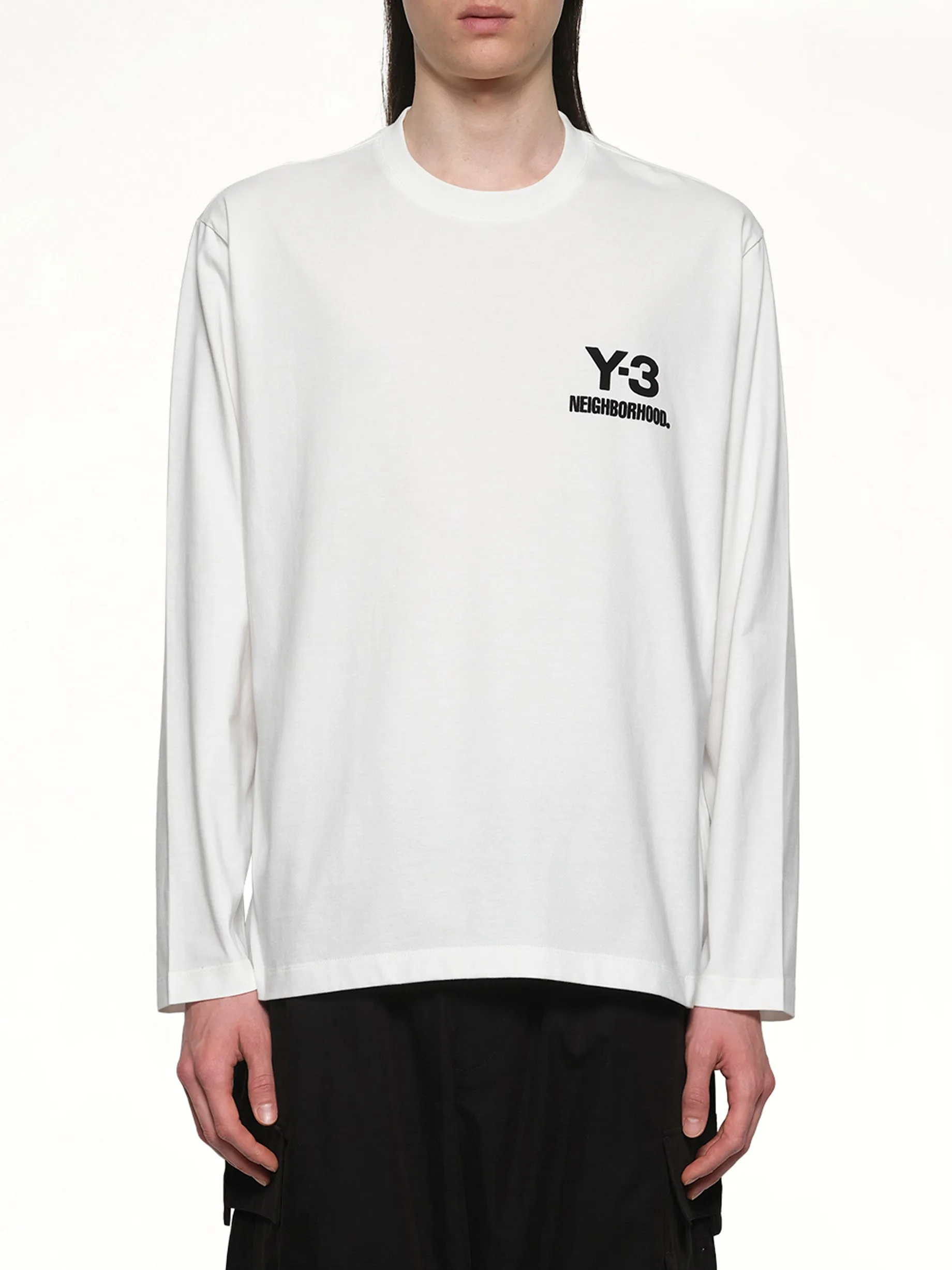 Y-3 X NBHD Logo Ls T-Shirt in White sold by MARAIS