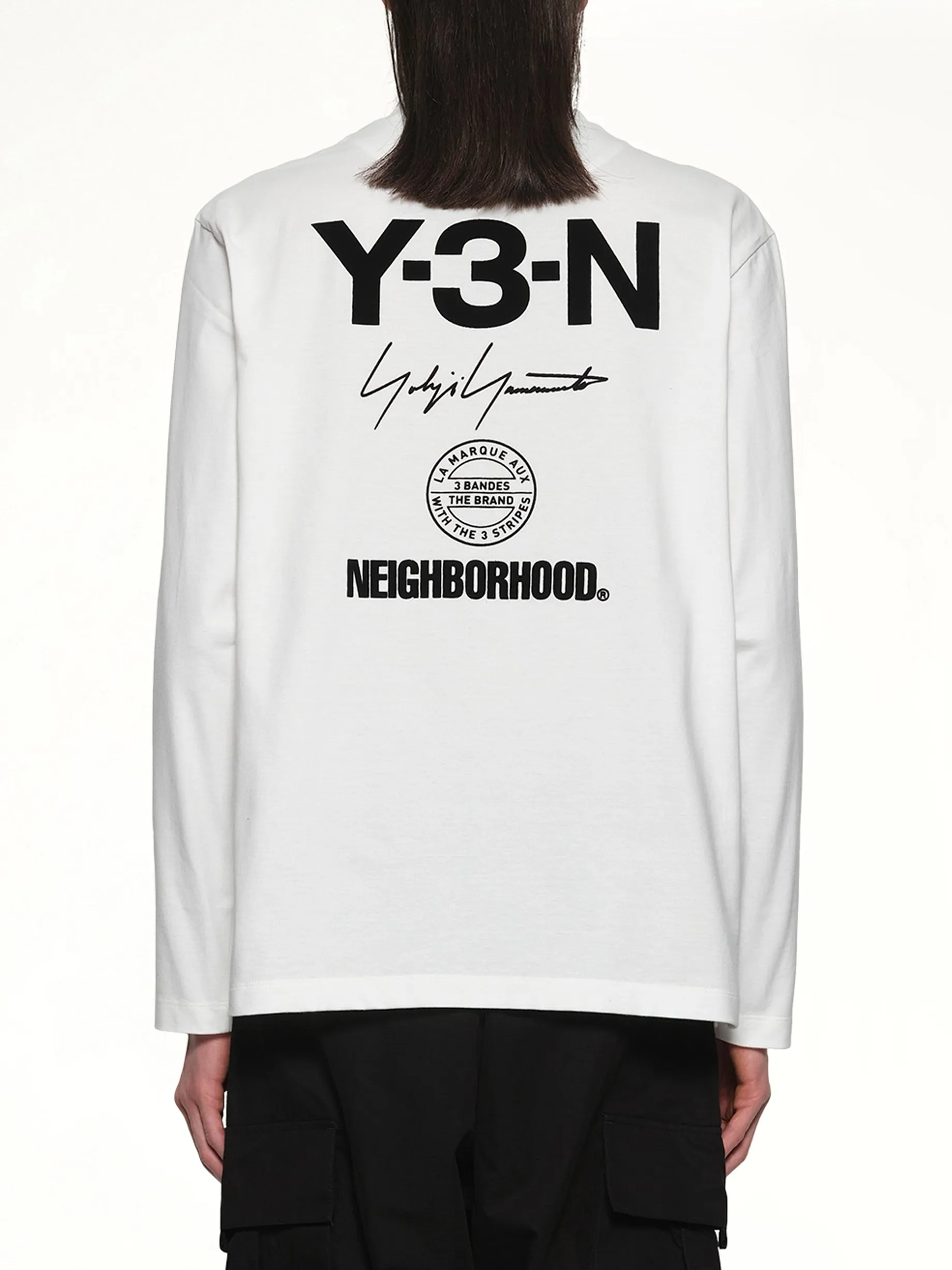 Y-3 X NBHD Logo Ls T-Shirt in White sold by MARAIS product image thumbnail 5