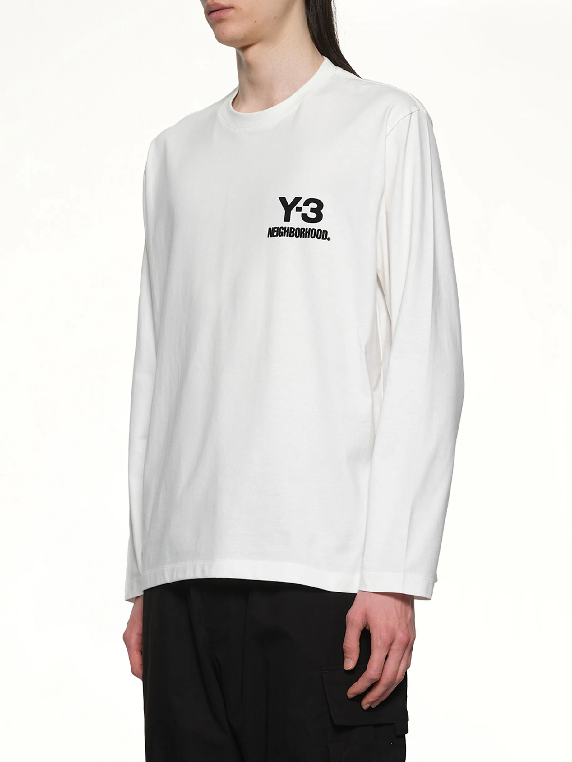 Y-3 X NBHD Logo Ls T-Shirt in White sold by MARAIS product image thumbnail 3