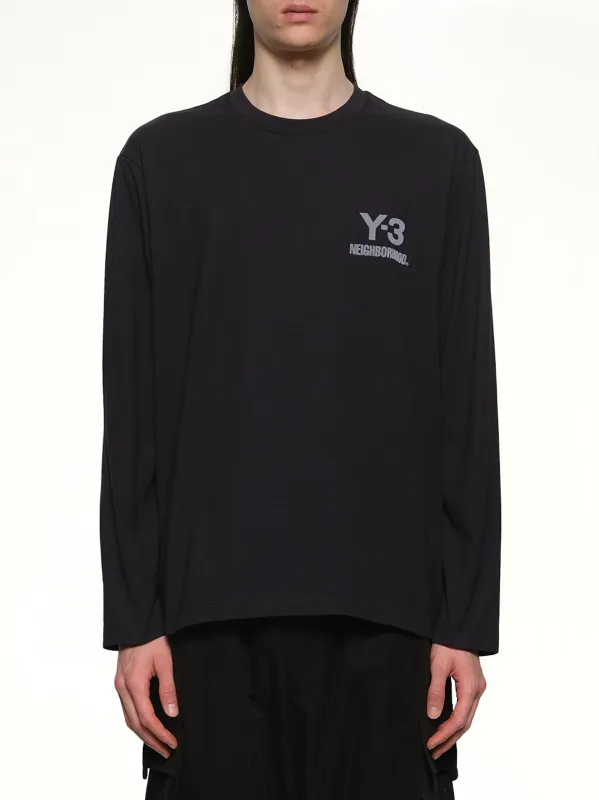 Y-3 X NBHD Logo Ls T-Shirt in Black made by Y-3