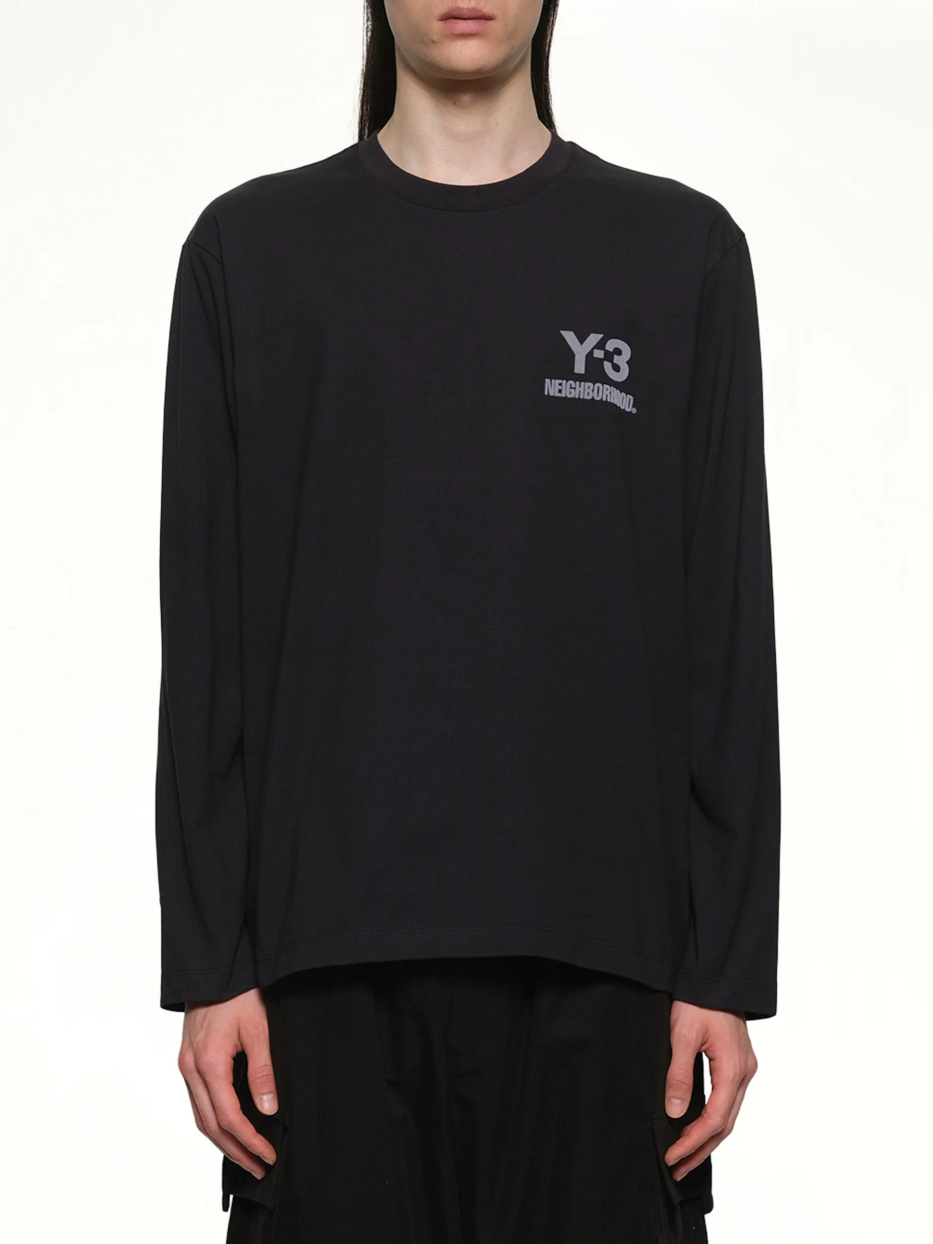 Y-3 X NBHD Logo Ls T-Shirt in Black sold by MARAIS