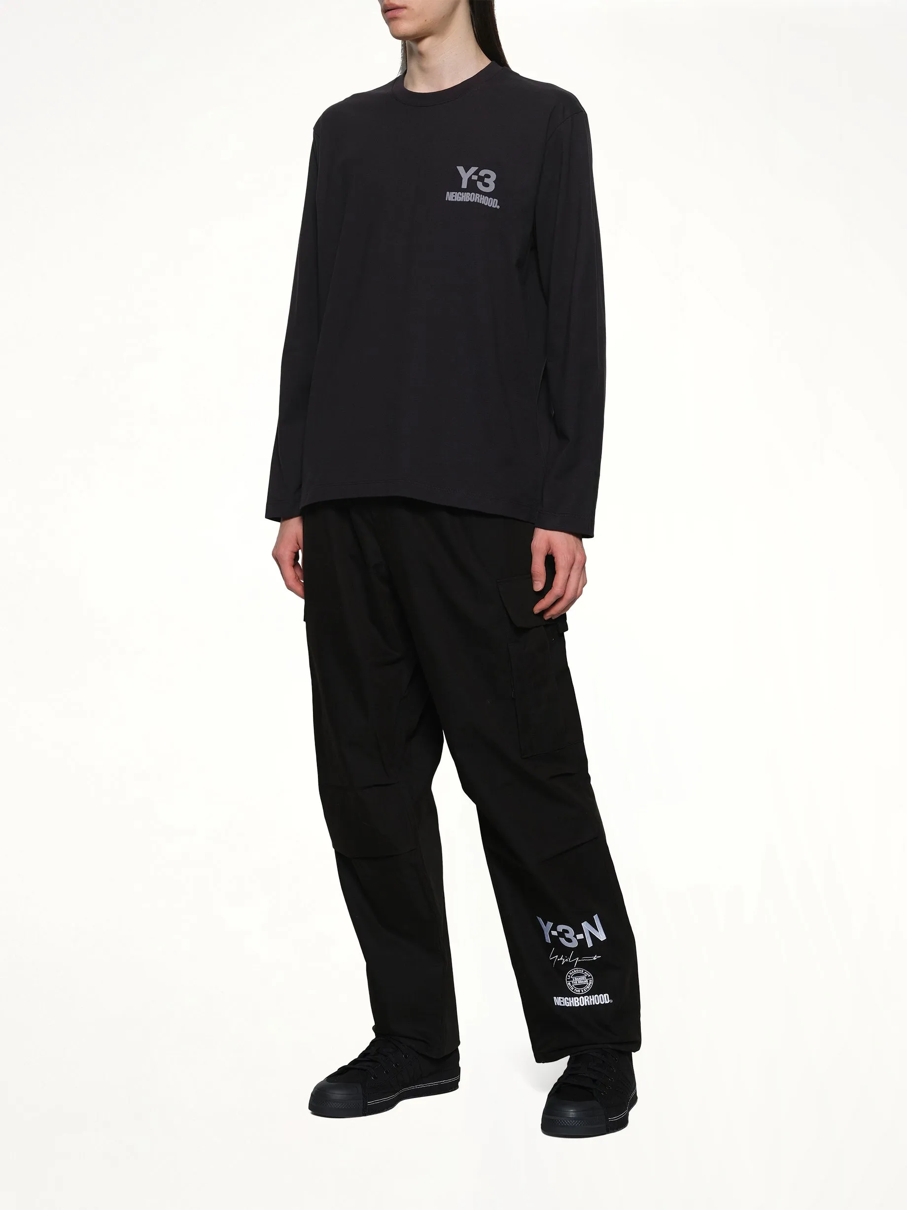 Y-3 X NBHD Logo Ls T-Shirt in Black sold by MARAIS product image thumbnail 4