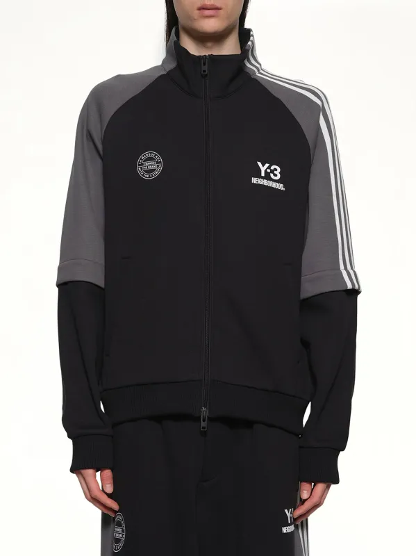 Y-3 X NBHD Track Top in Black sold by MARAIS