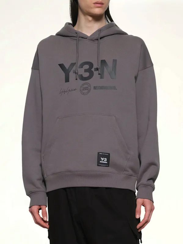 Y-3 X NBHD Graphic Hoodie in Granite sold by MARAIS