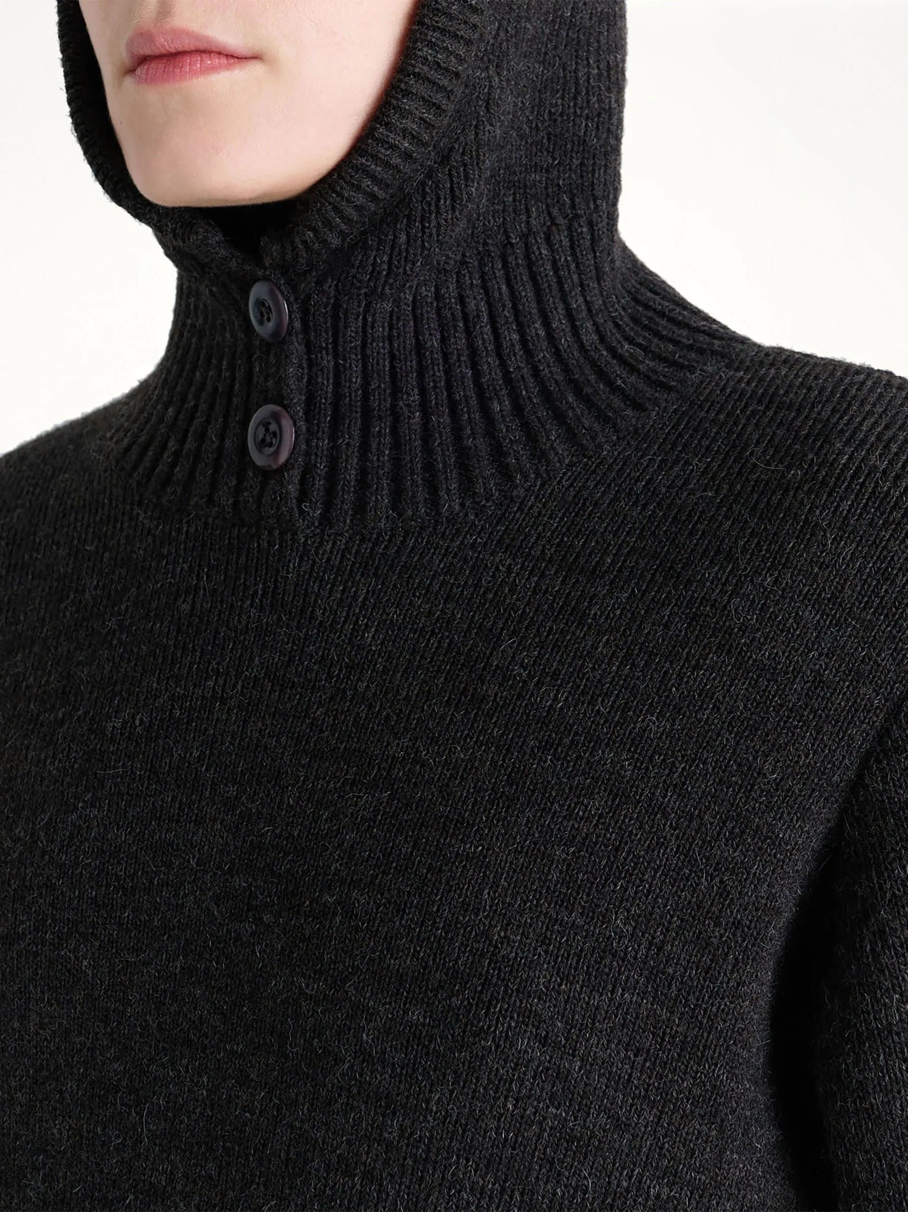 Sweater With Hood in Dark Espresso sold by MARAIS product image thumbnail 3