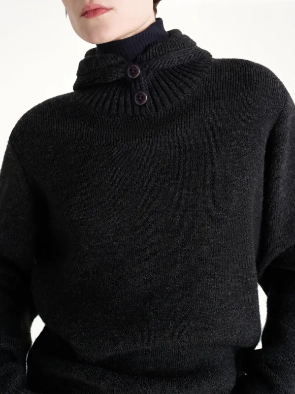 Sweater With Hood in Dark Espresso sold by MARAIS