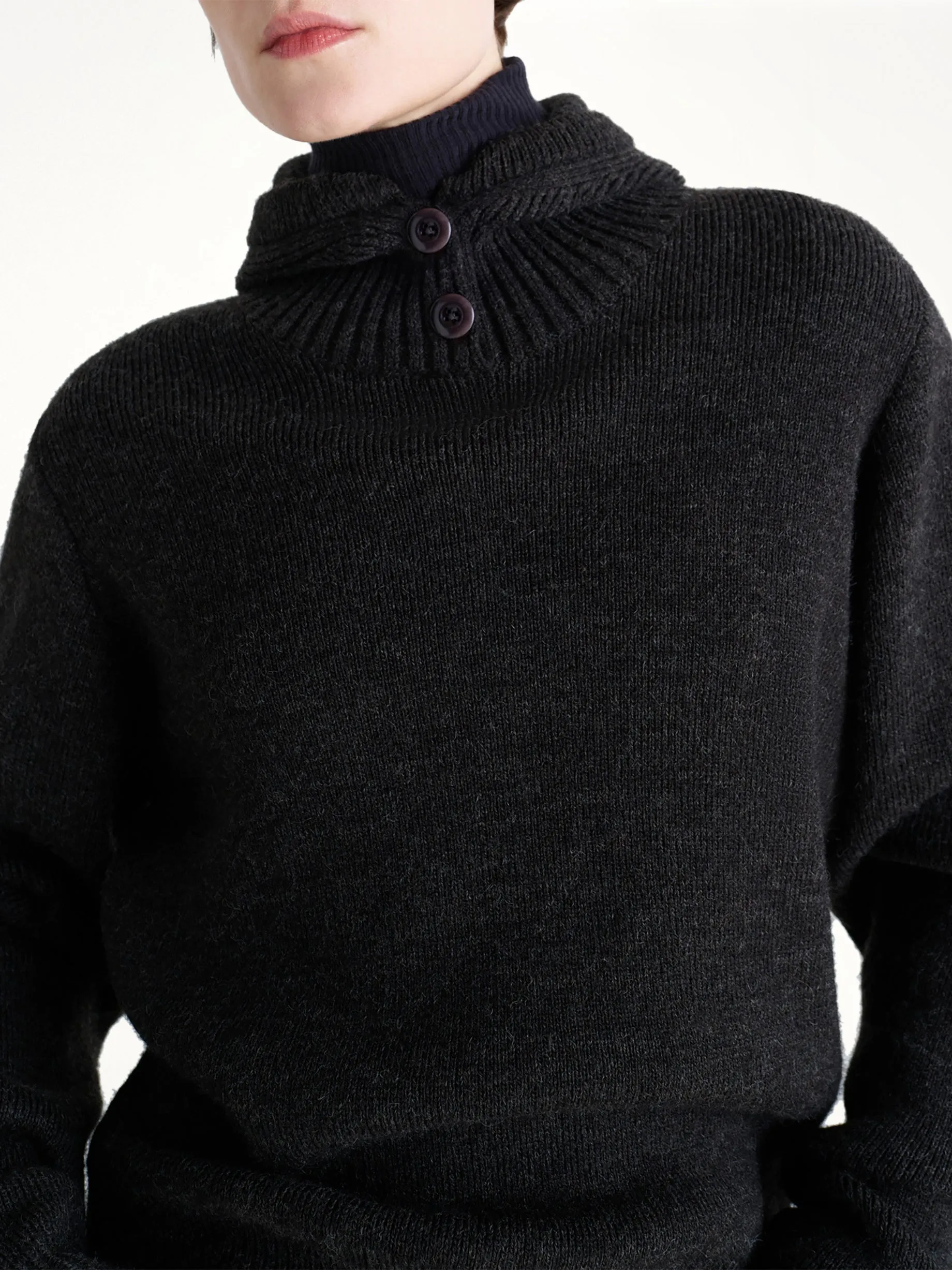 Sweater With Hood in Dark Espresso sold by MARAIS