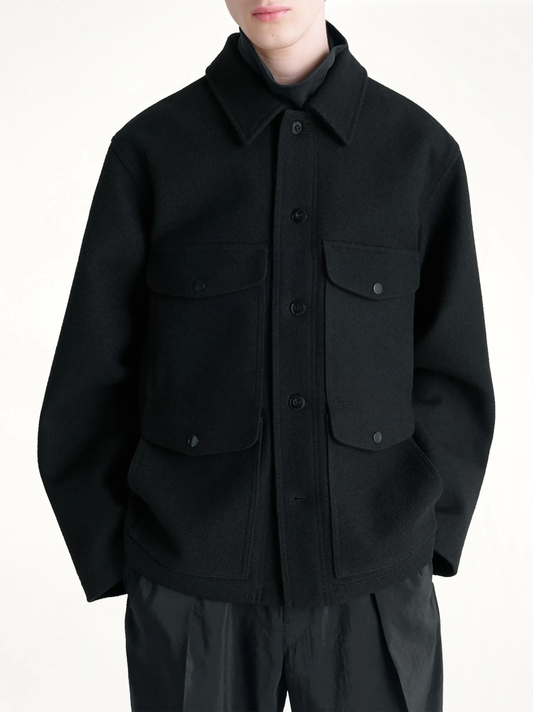 Utility Jacket in Black sold by MARAIS