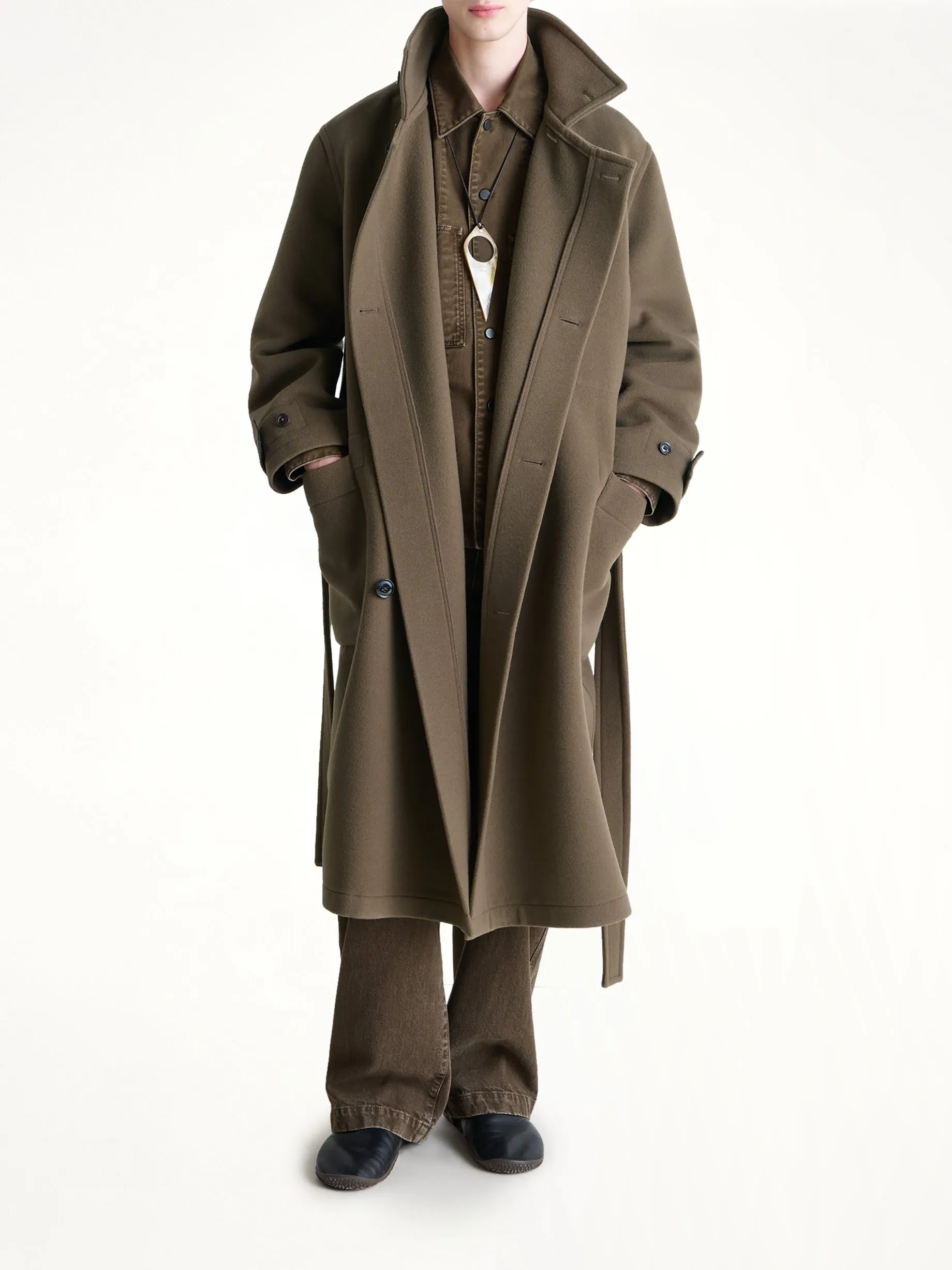 Wrap Coat in Dark Squirrel sold by MARAIS product image thumbnail 4