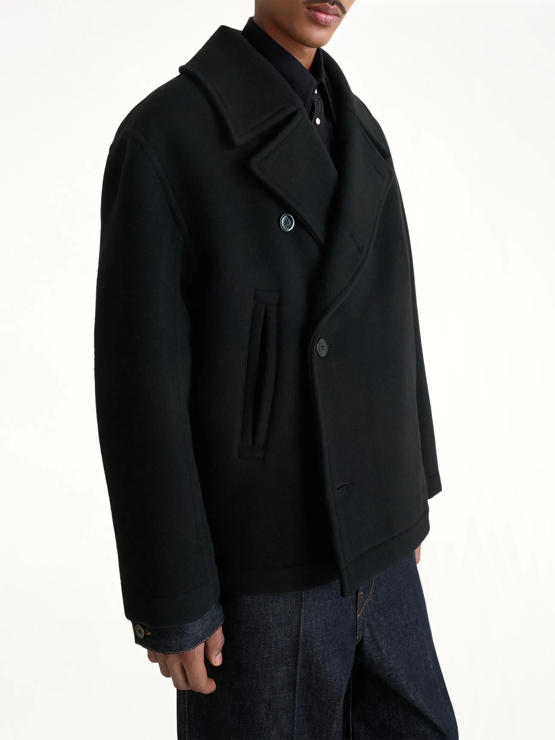Boxy Peacoat in Black sold by MARAIS product image thumbnail 3