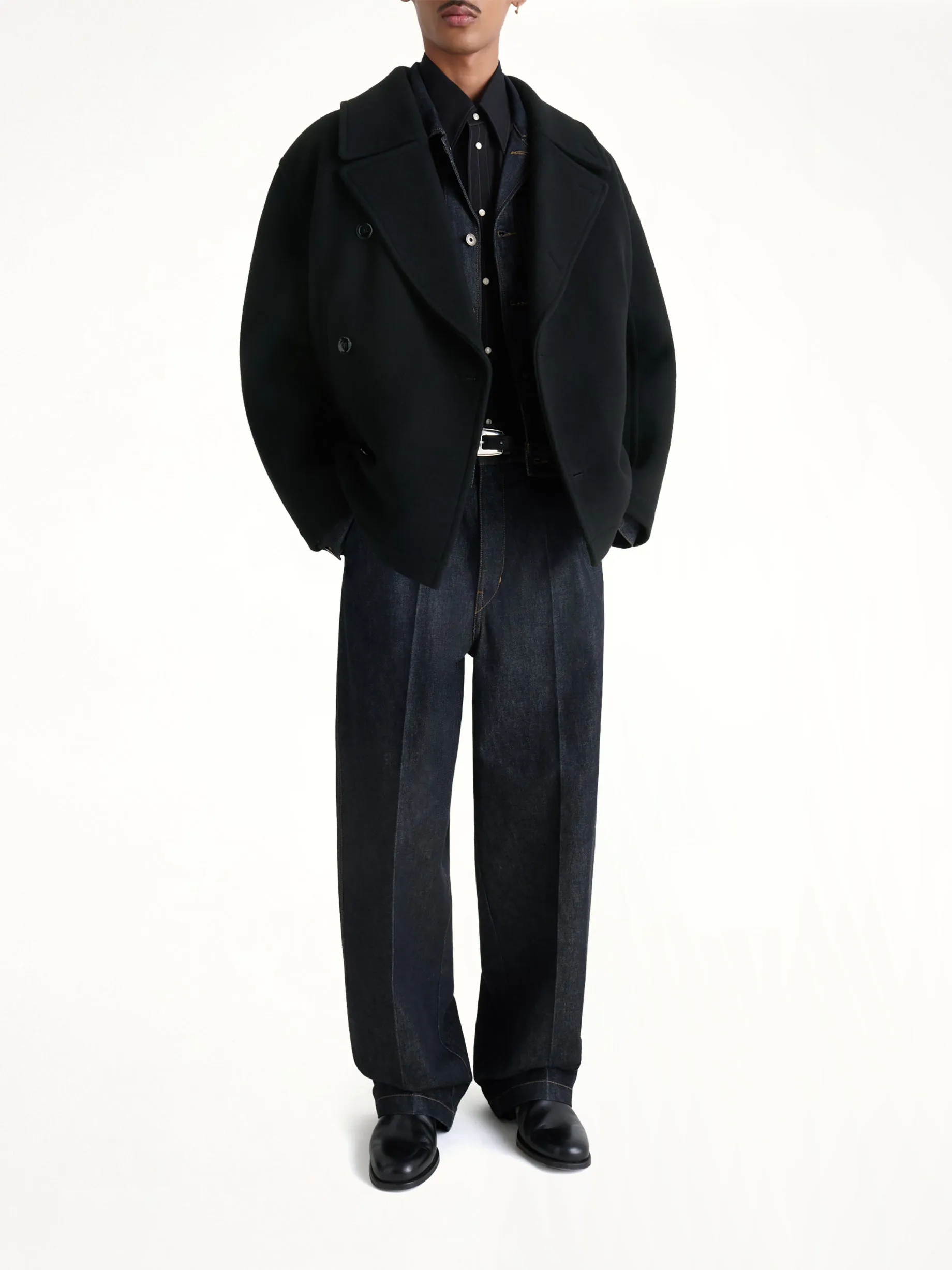 Boxy Peacoat in Black sold by MARAIS product image thumbnail 4