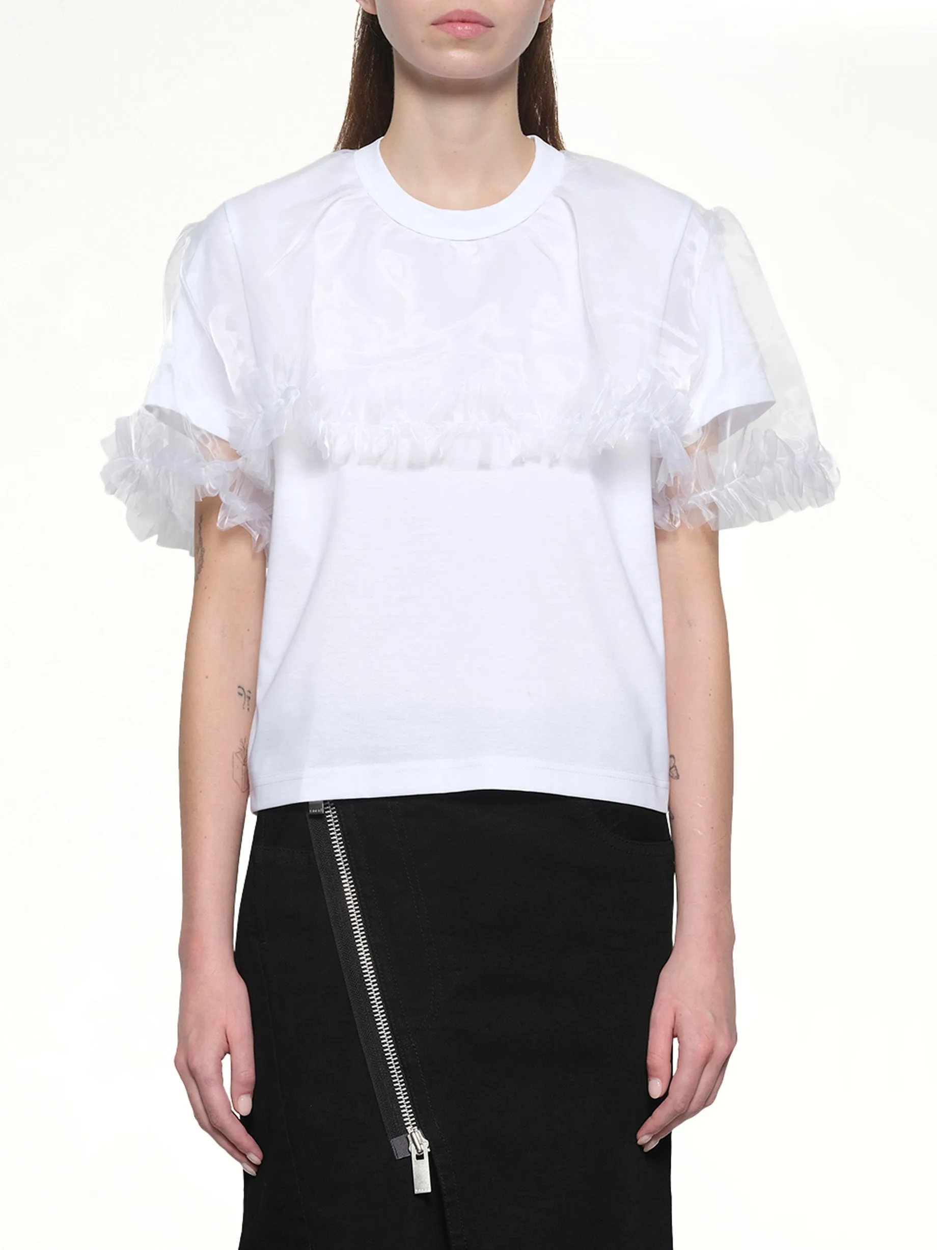 Tulle T-Shirt in White sold by MARAIS