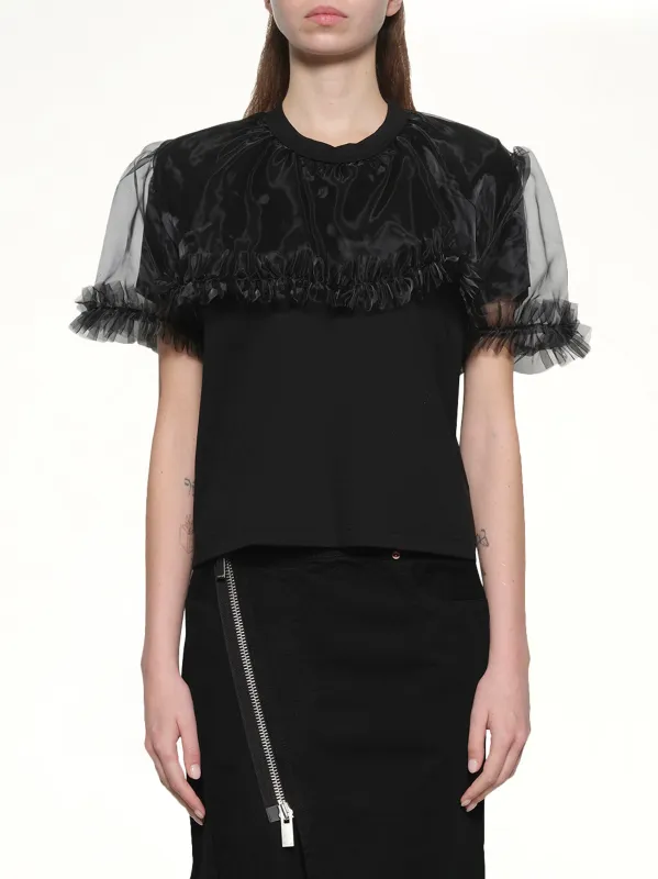 Tulle T-Shirt in Black sold by MARAIS