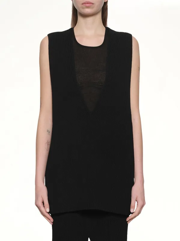 V Neck Top in Black sold by MARAIS
