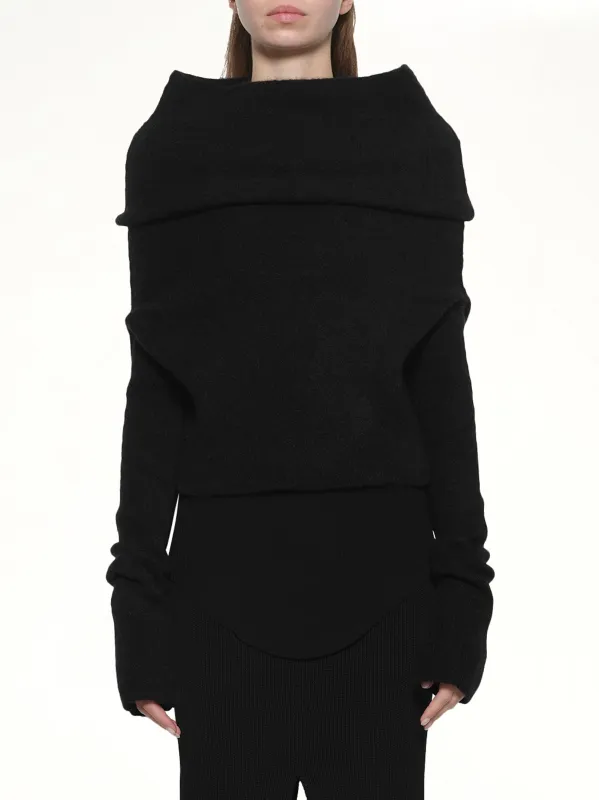 LS Cowl in Black made by Rick Owens