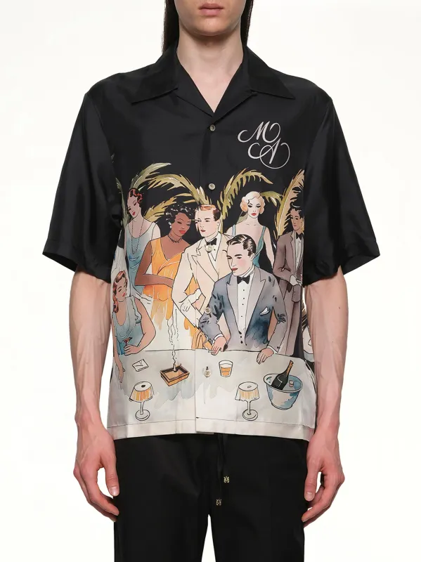 Bar Scene Bowling Shirt in Black sold by MARAIS