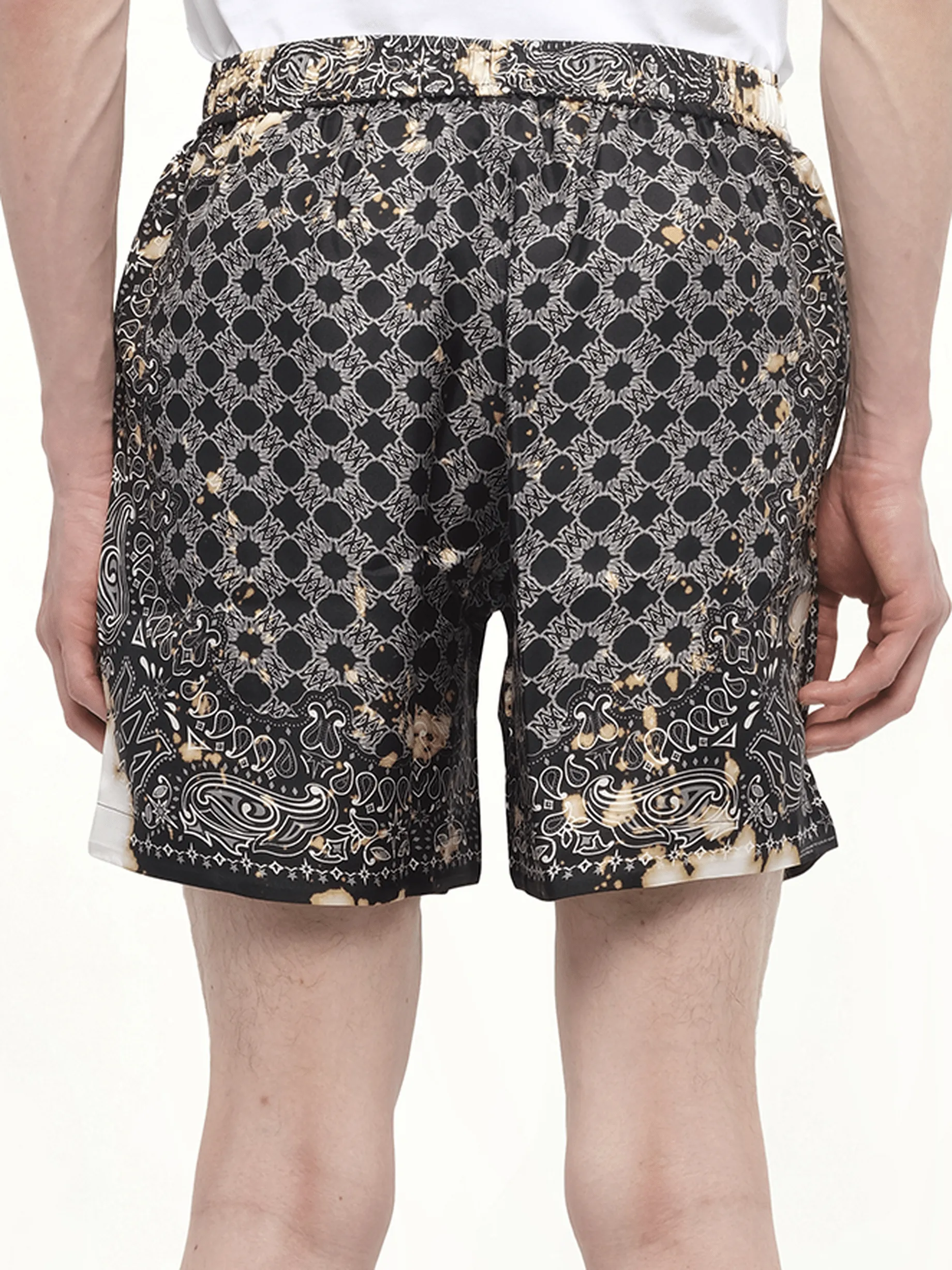 Bleach Bandana Silk Shorts in Black sold by MARAIS product image thumbnail 3