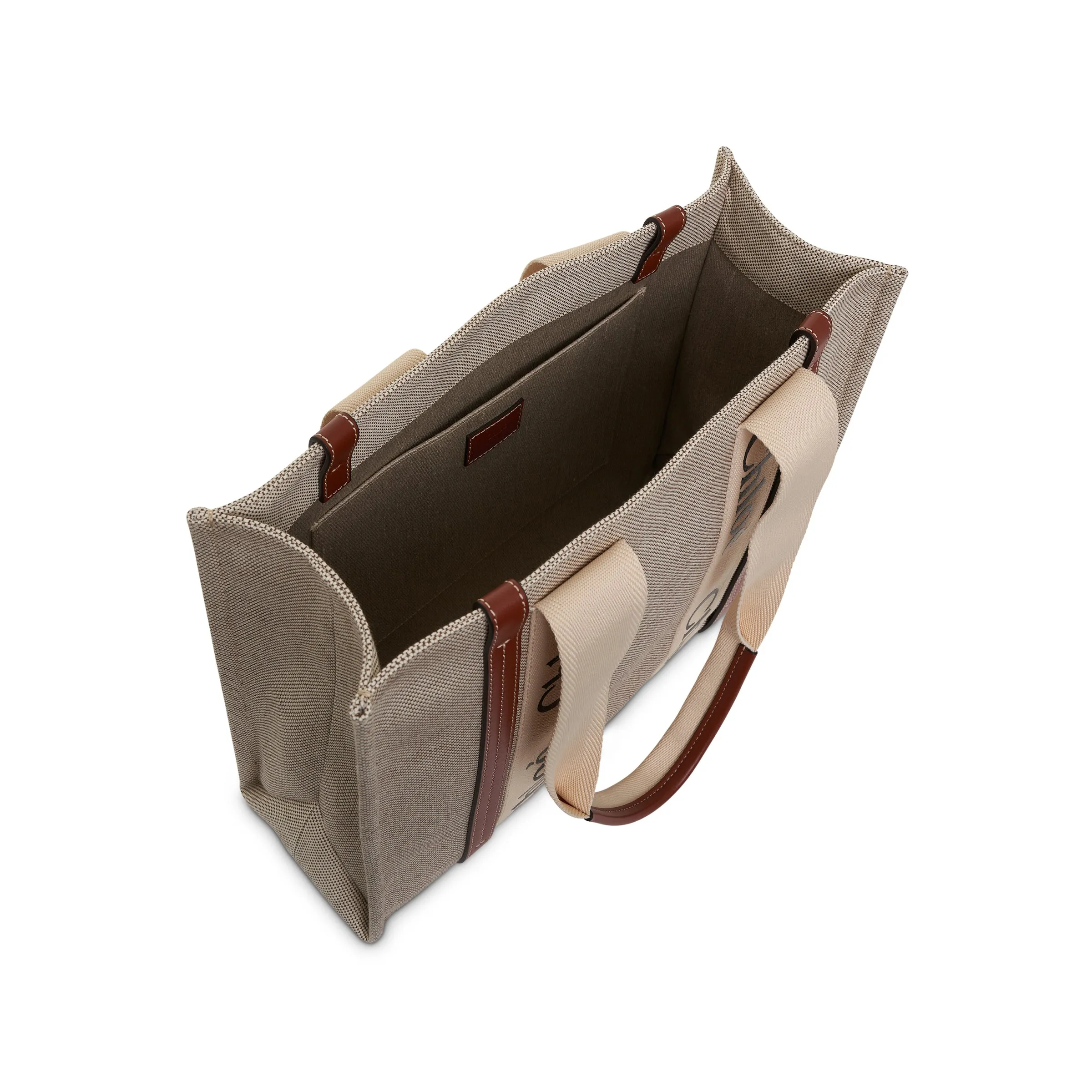 Medium Eco Woody Tote Bag with Strap in White/Brown sold by MARAIS product image thumbnail 5