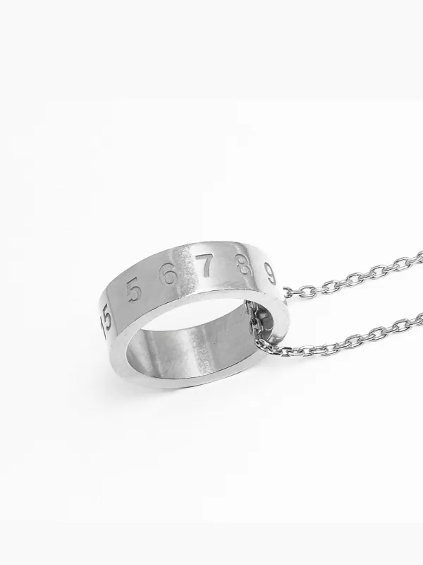 Numerical Ring Necklace in Silver made by Maison Margiela