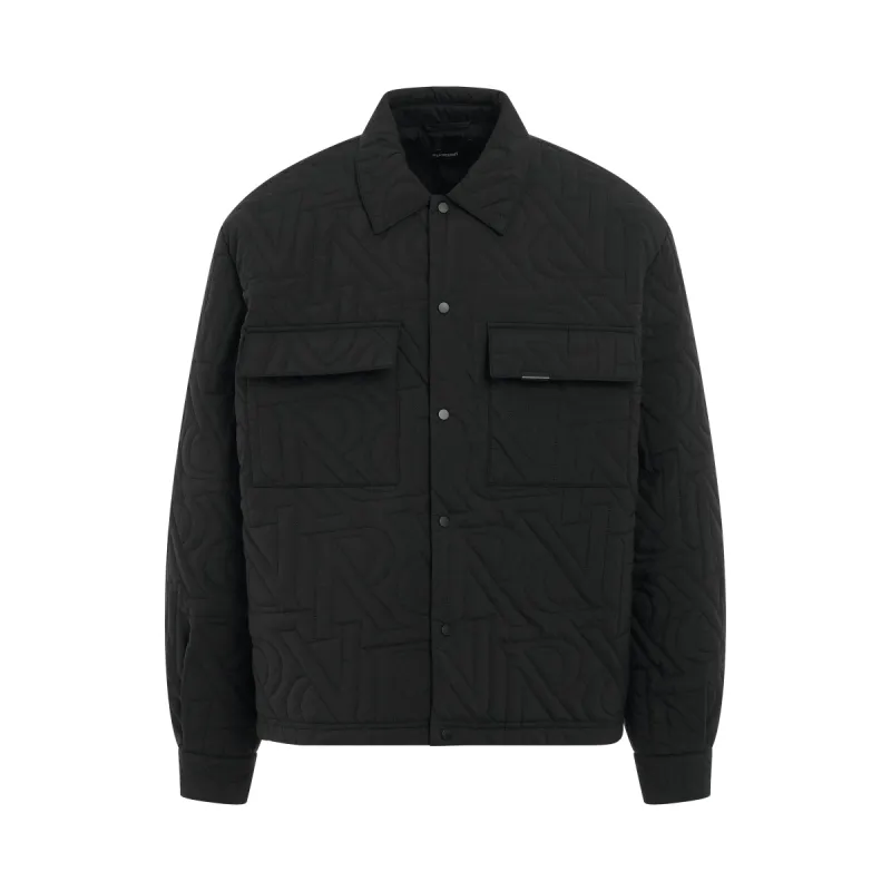 Initial Quilted Overshirt in Black sold by MARAIS