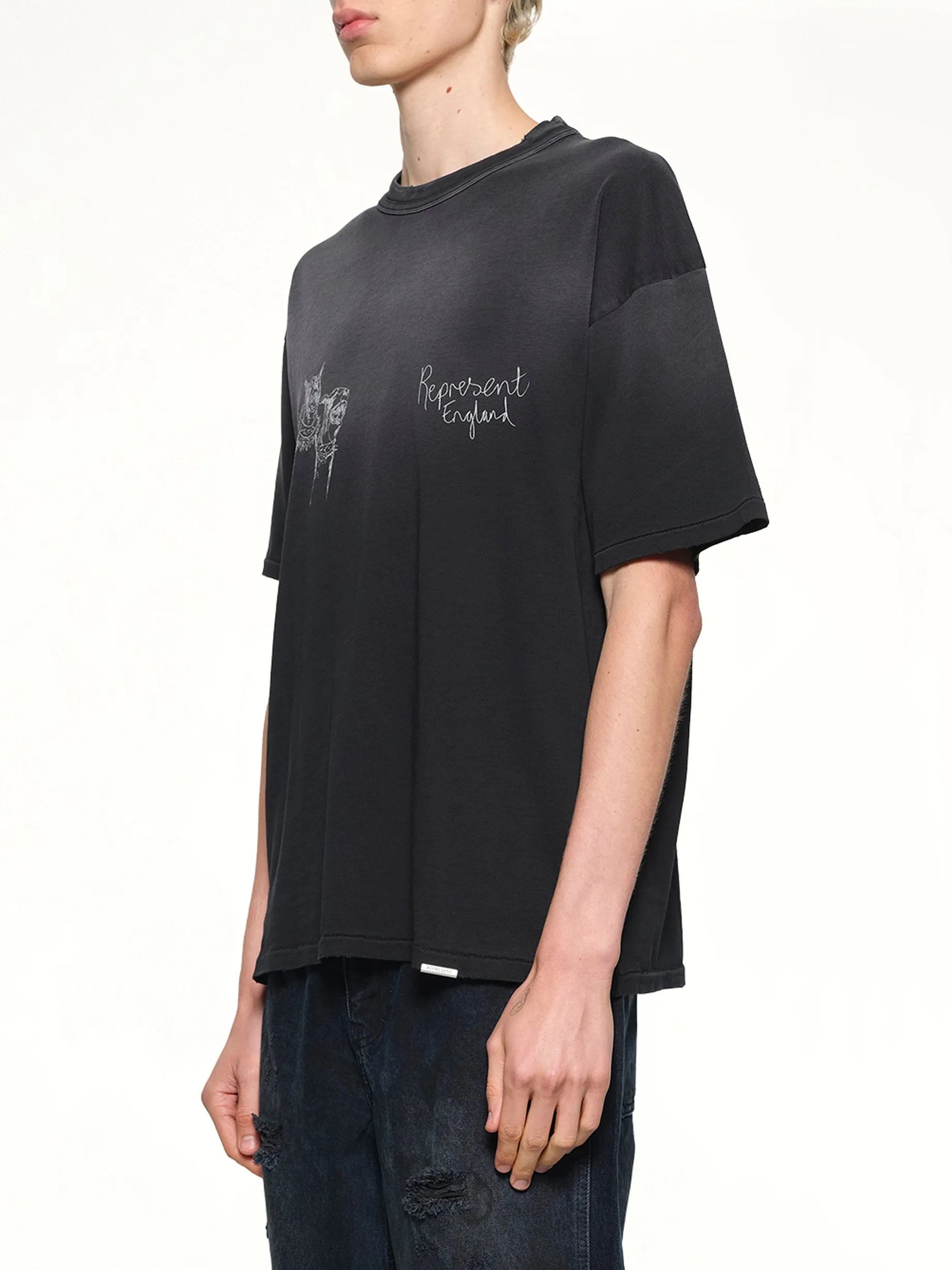 Hand Drawn Thoroughbred Dogs T-Shirt in Aged Black sold by MARAIS product image thumbnail 3