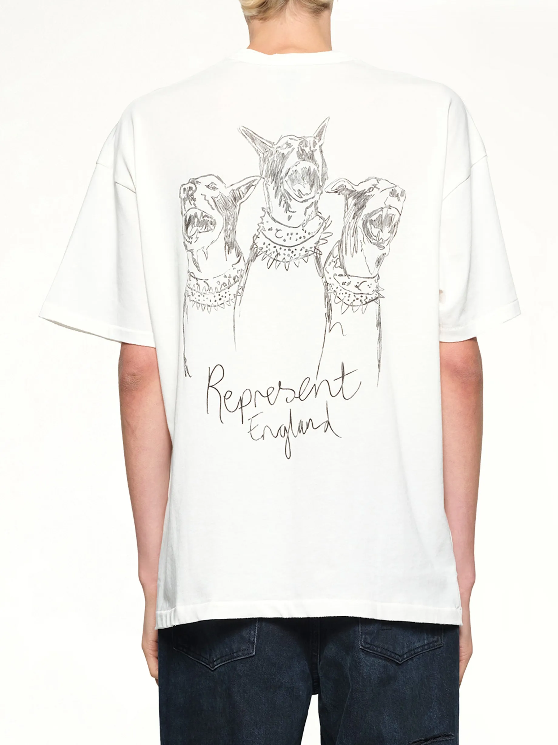 Hand Drawn Thoroughbred Dogs T-Shirt in Washed Ecru sold by MARAIS product image thumbnail 5