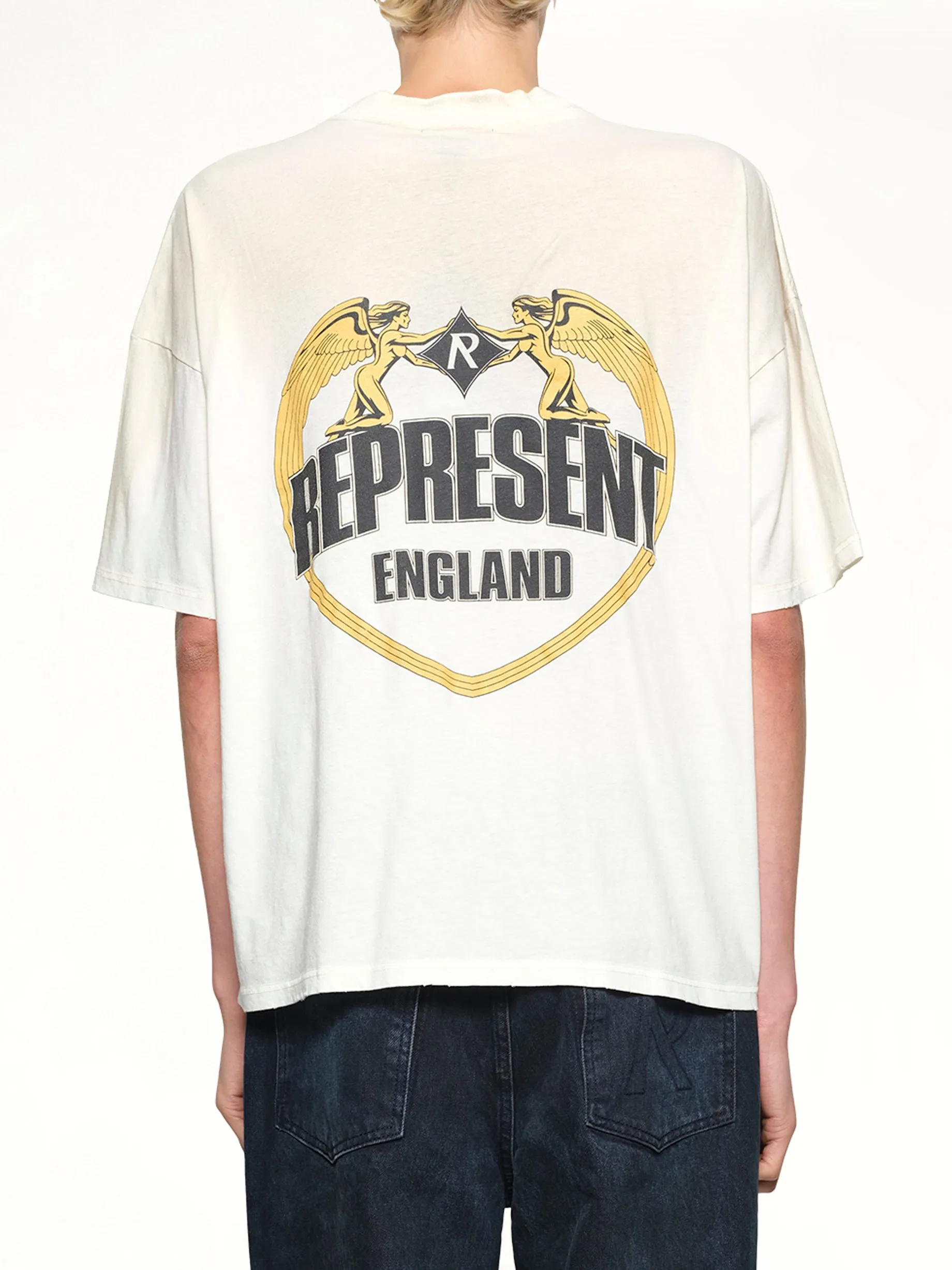 Represent Angel Border T-Shirt in Washed Ecru sold by MARAIS product image thumbnail 5