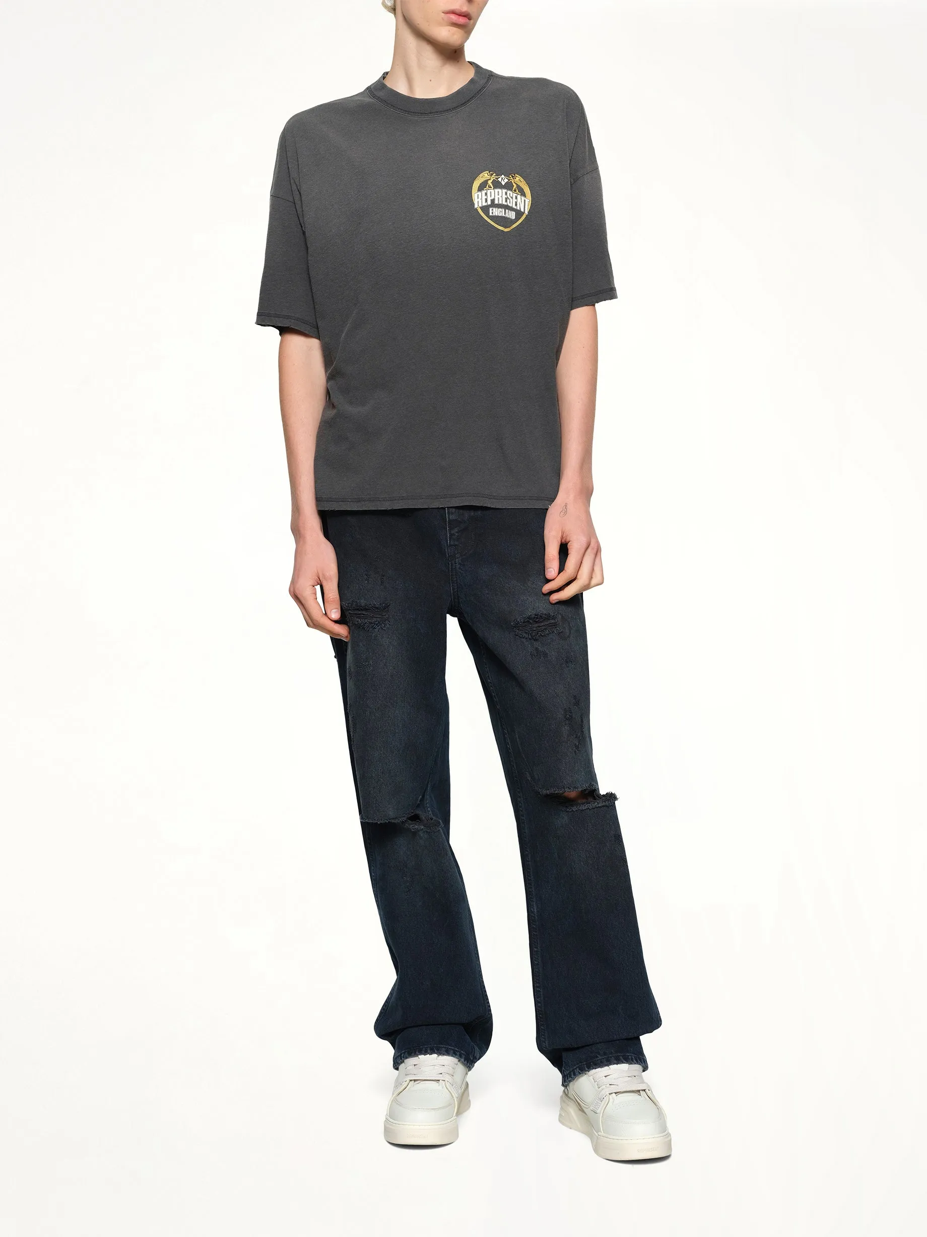 Represent Angel Border T-Shirt in Stained Black sold by MARAIS product image thumbnail 4