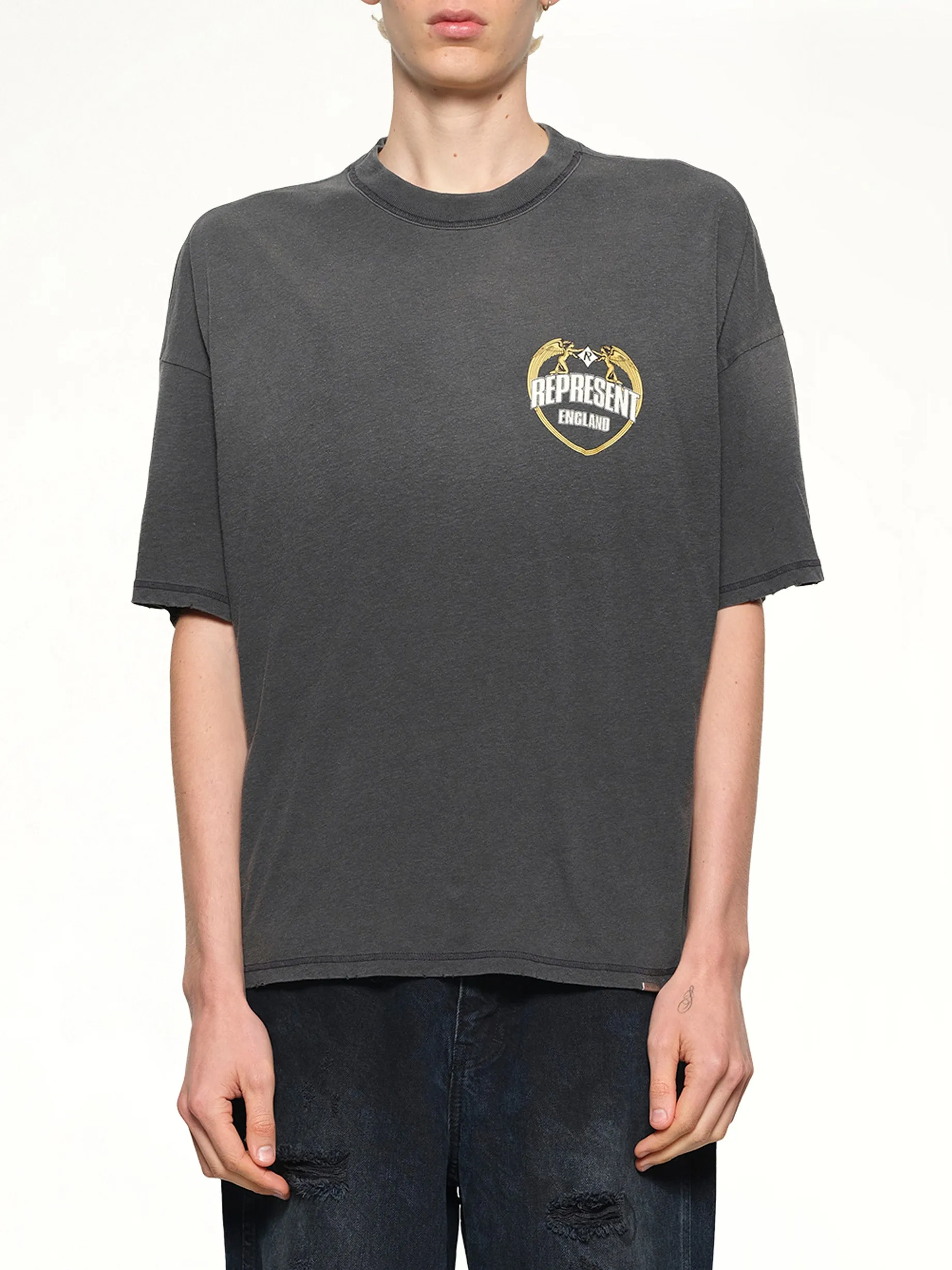 Represent Angel Border T-Shirt in Stained Black sold by MARAIS product image thumbnail 2