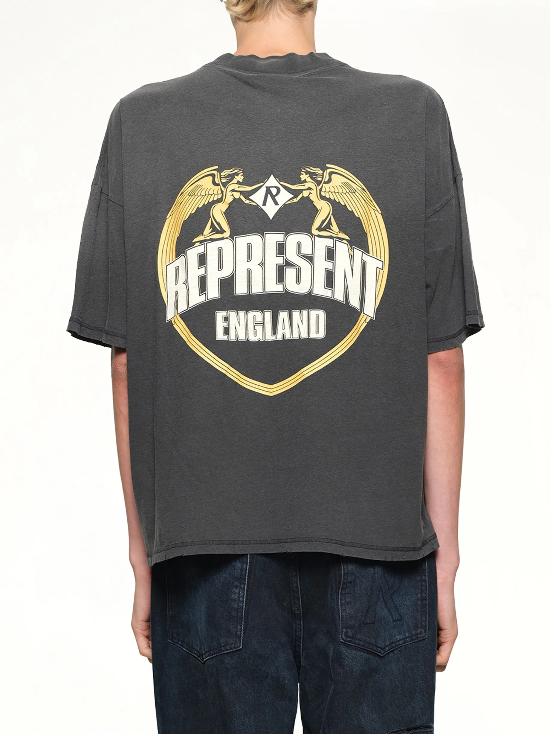 Represent Angel Border T-Shirt in Stained Black sold by MARAIS product image thumbnail 5