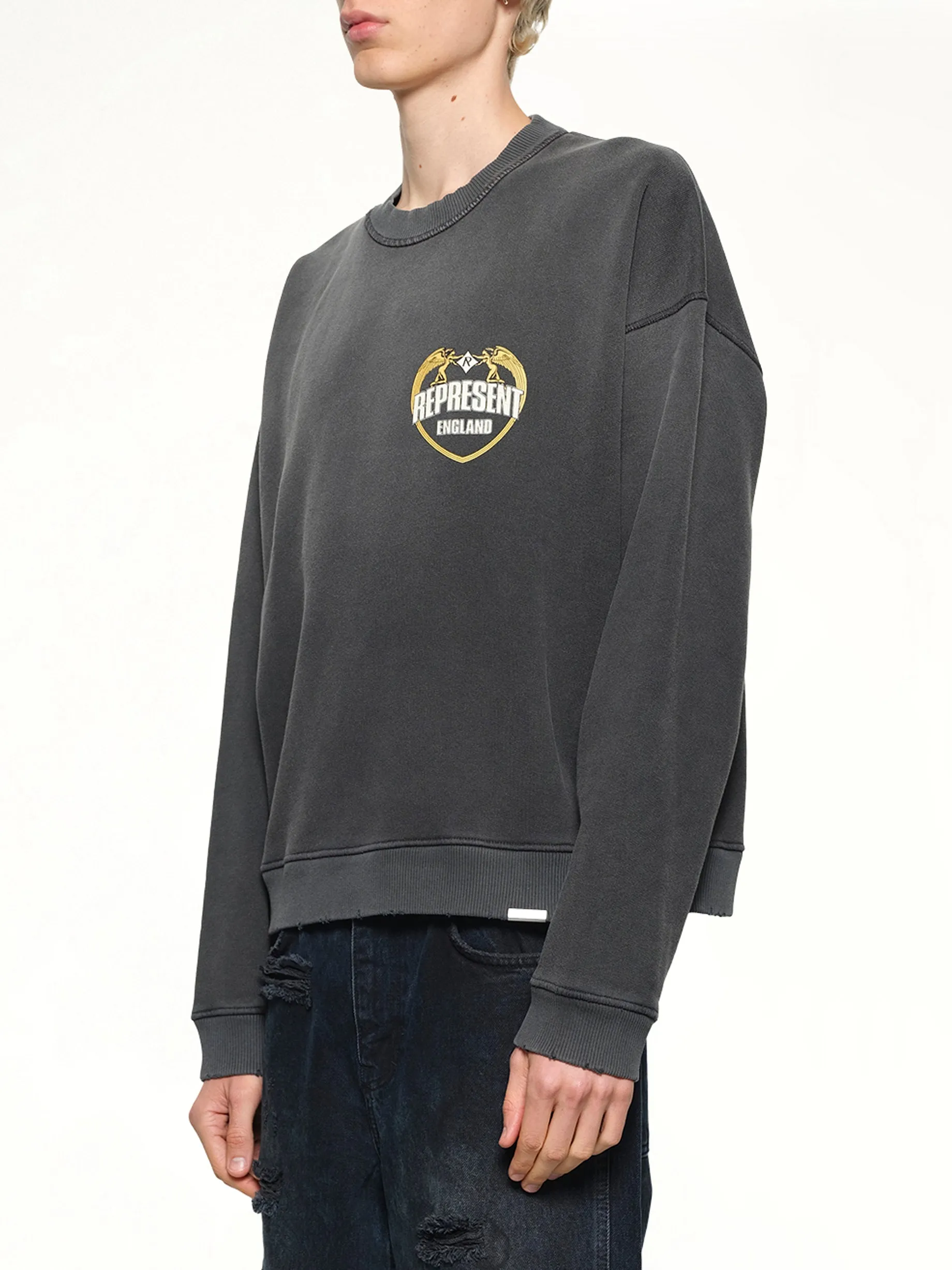 Represent Angel Border Sweatshirt in Stained Black sold by MARAIS product image thumbnail 3