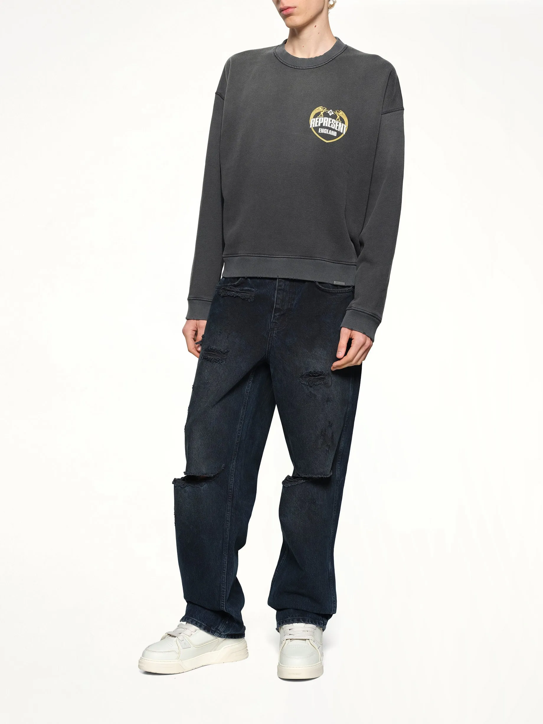 Represent Angel Border Sweatshirt in Stained Black sold by MARAIS product image thumbnail 4