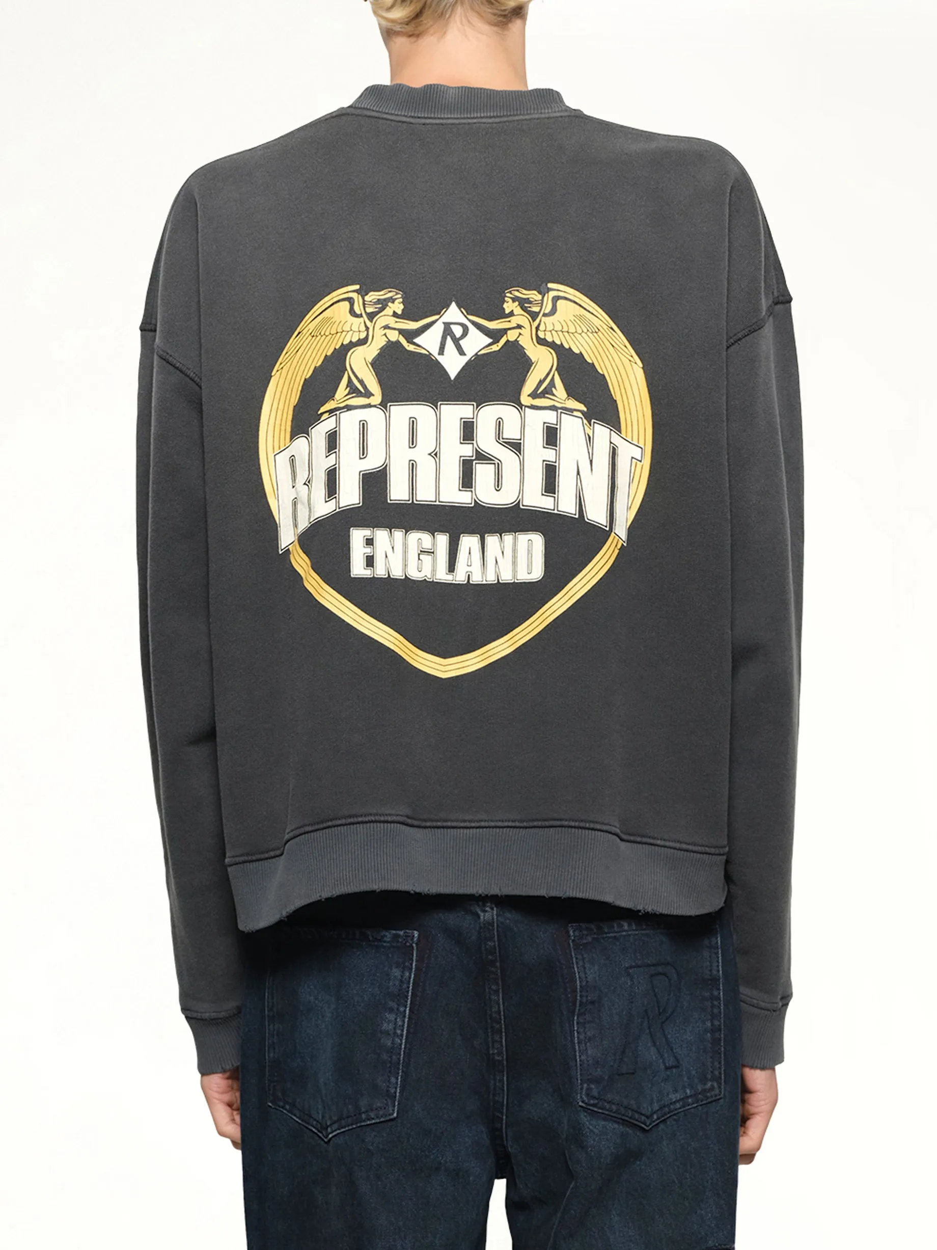 Represent Angel Border Sweatshirt in Stained Black sold by MARAIS product image thumbnail 5