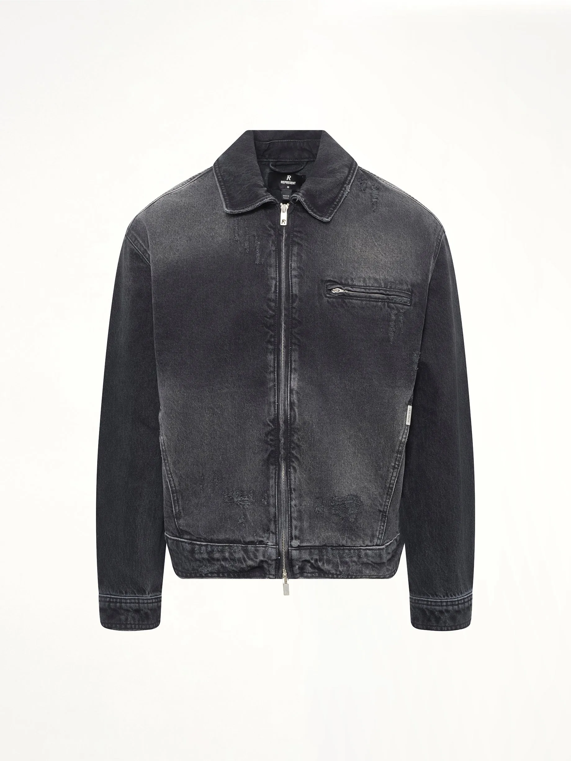 Collared Denim Jacket in Aged Black sold by MARAIS product image thumbnail 2