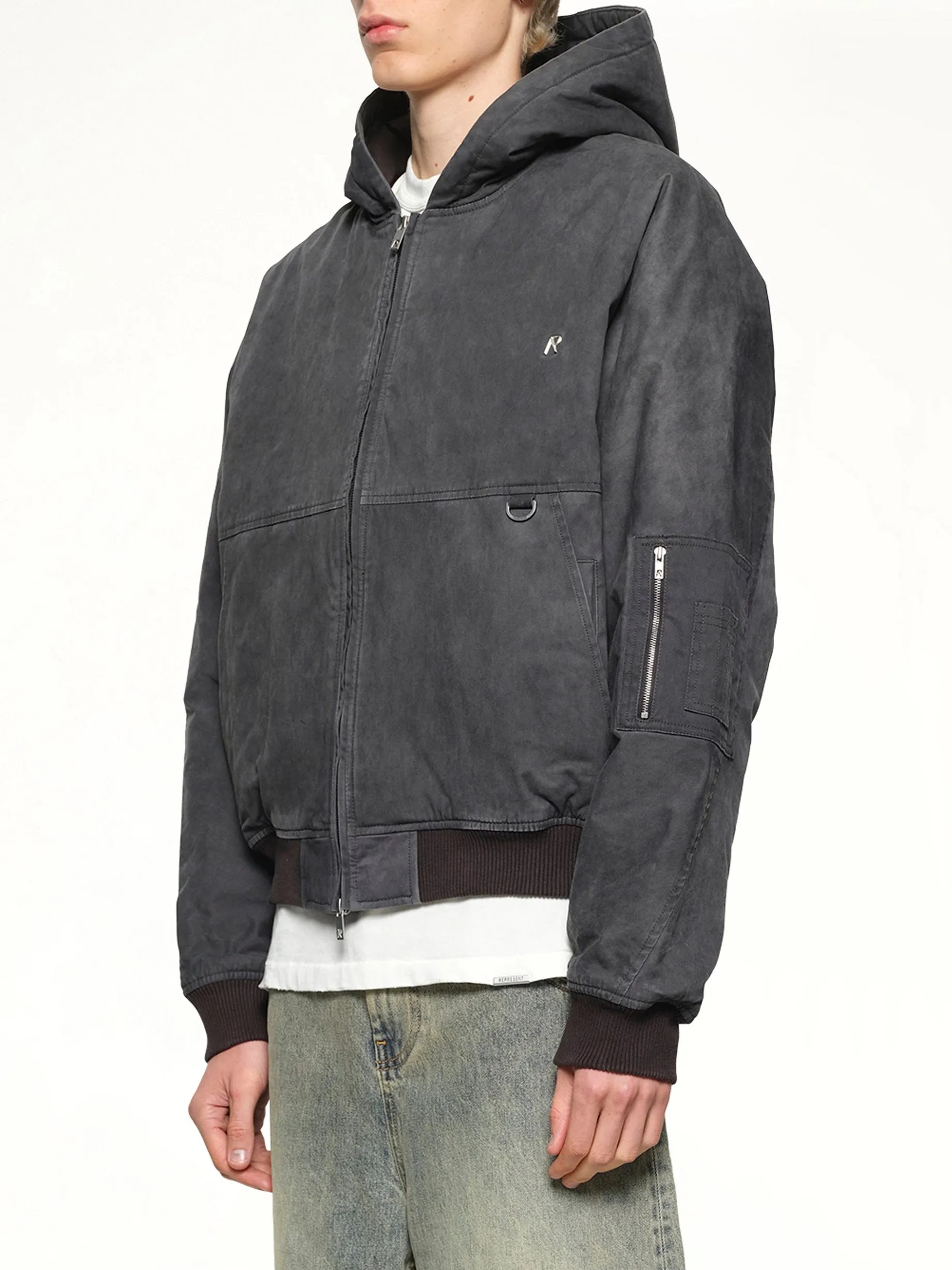 Hooded Bomber in Washed Black sold by MARAIS product image thumbnail 3