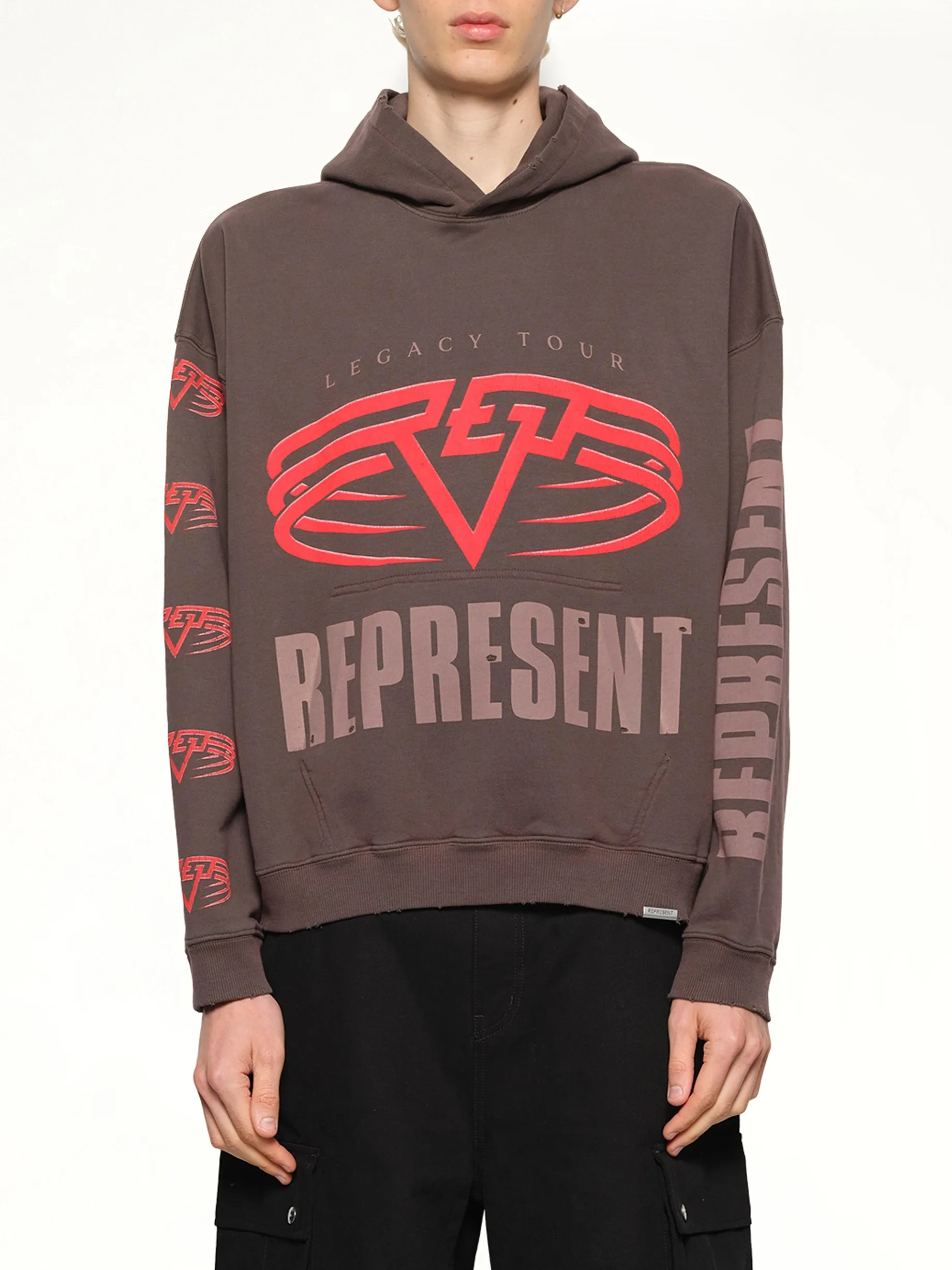 Reversible Living Legacy Falcon Hoodie in Nero sold by MARAIS