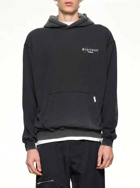 Represent Legacy Overprint Hoodie in Vintage Black sold by MARAIS