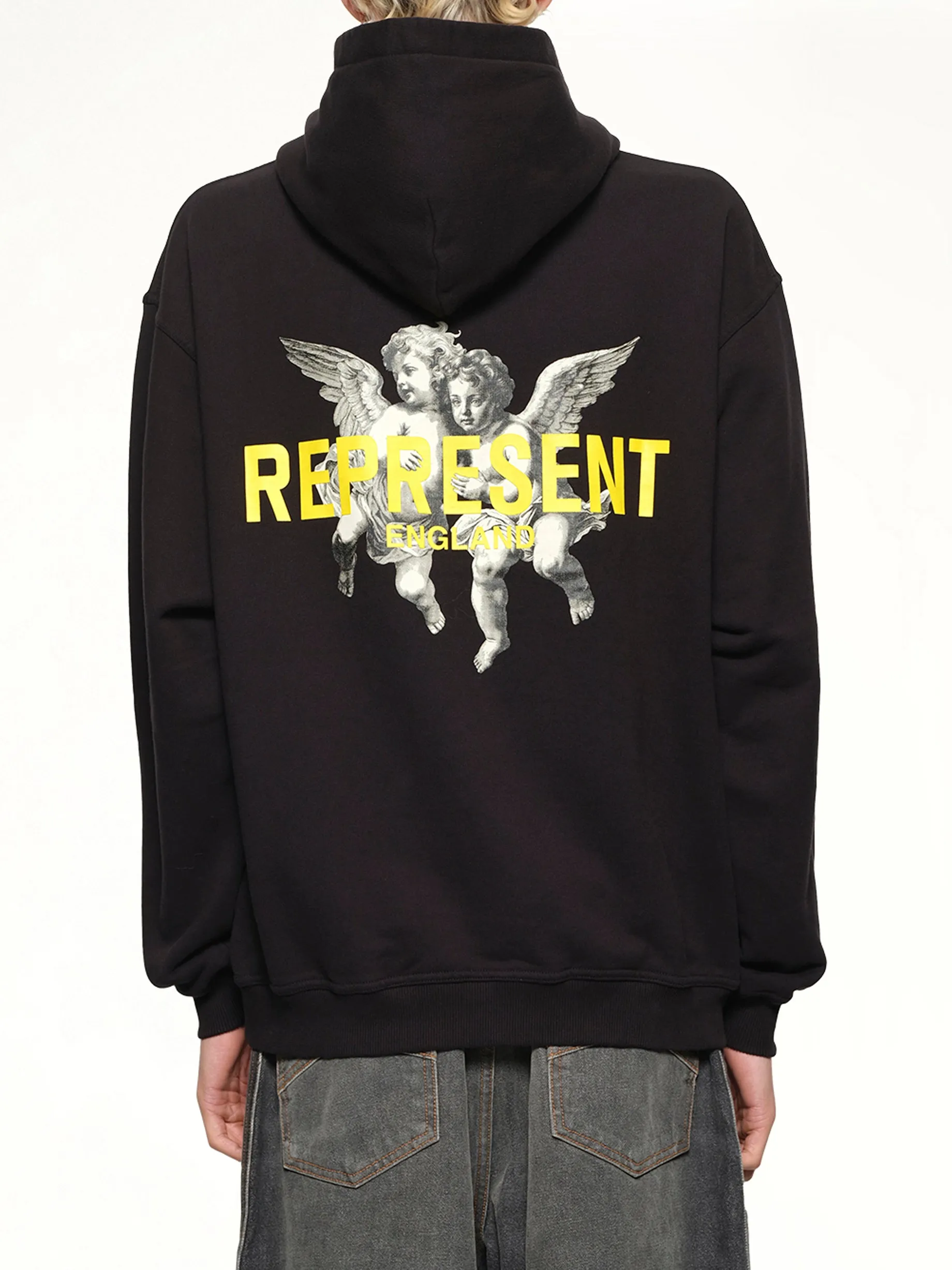 Represent Legacy Cherubs Hoodie in Jet Black sold by MARAIS product image thumbnail 5