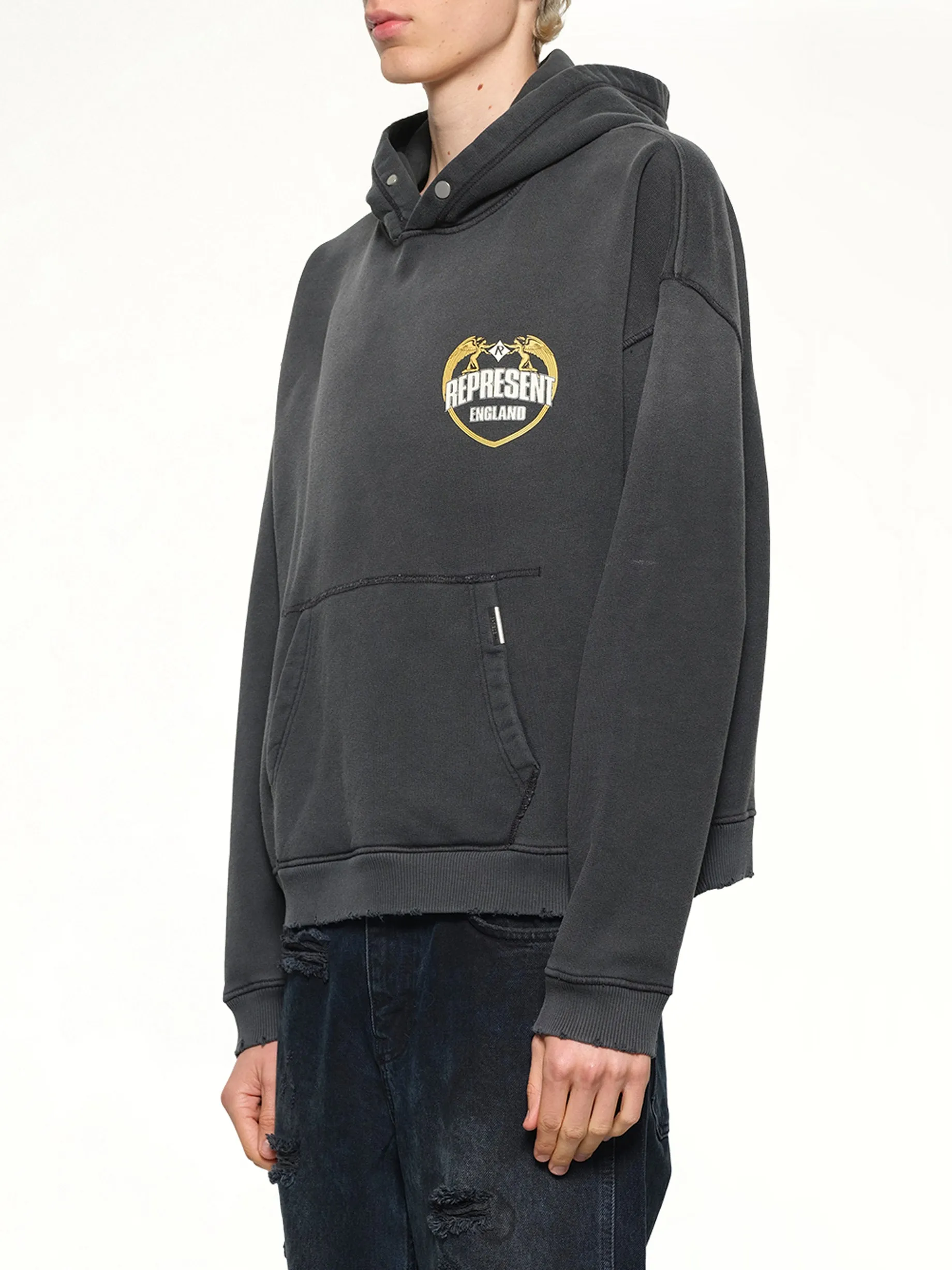 Represent Angel Border Hoodie in Stained Black sold by MARAIS product image thumbnail 3