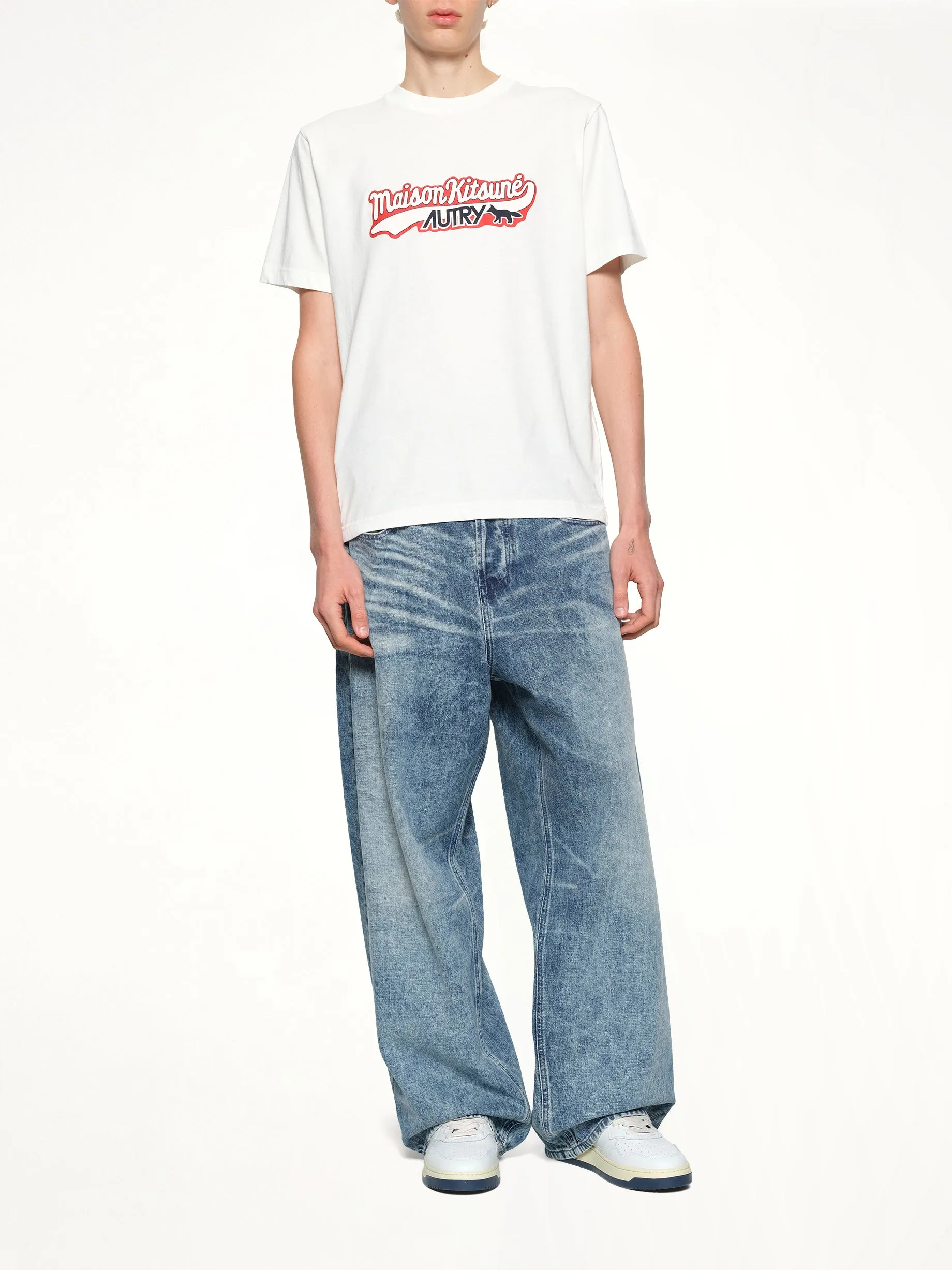 Autry x Maison Kitsune T-Shirt in White sold by MARAIS product image thumbnail 4