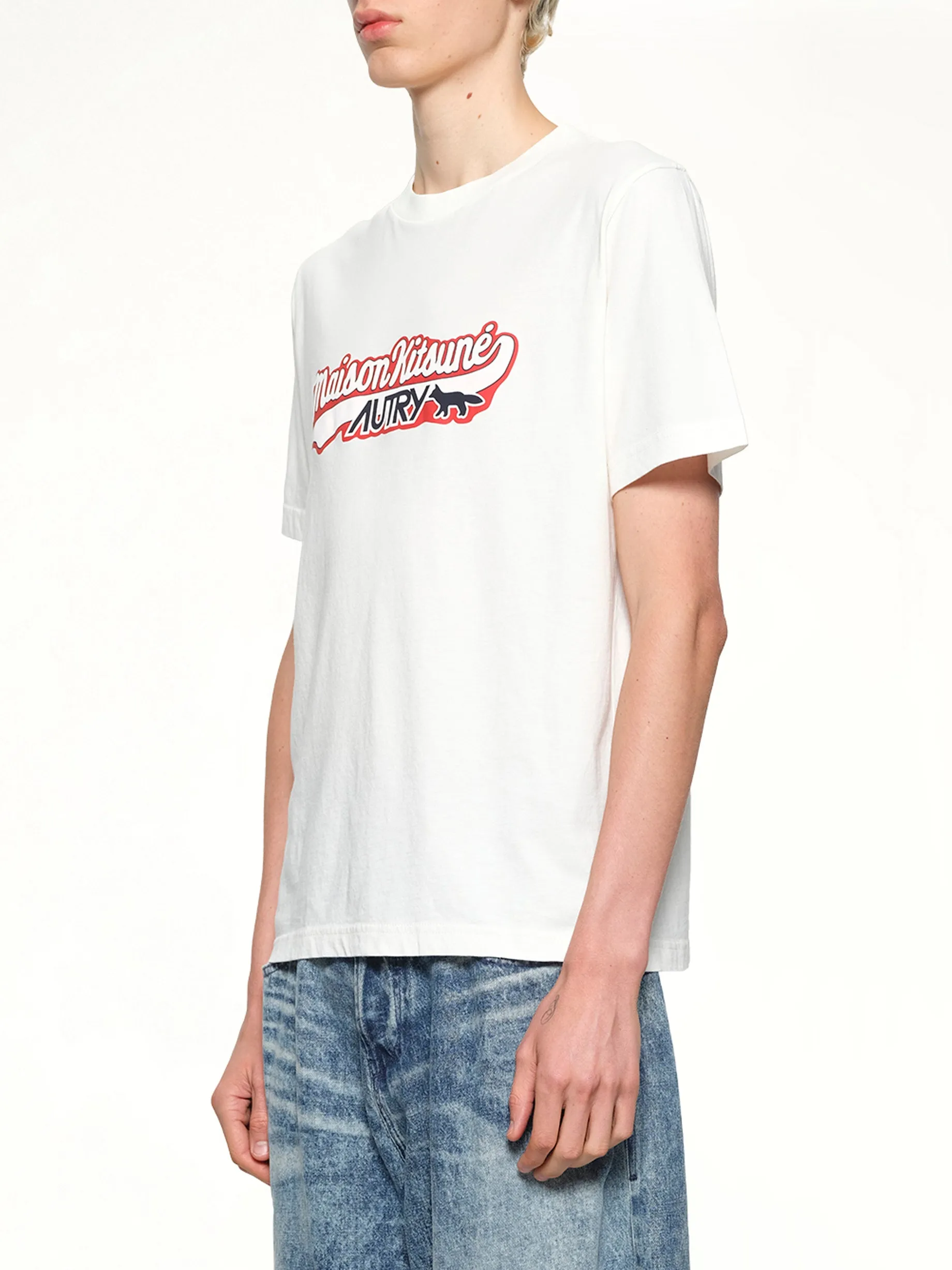 Autry x Maison Kitsune T-Shirt in White sold by MARAIS product image thumbnail 3