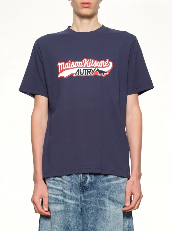 Autry x Maison Kitsune T-Shirt in Blue sold by MARAIS