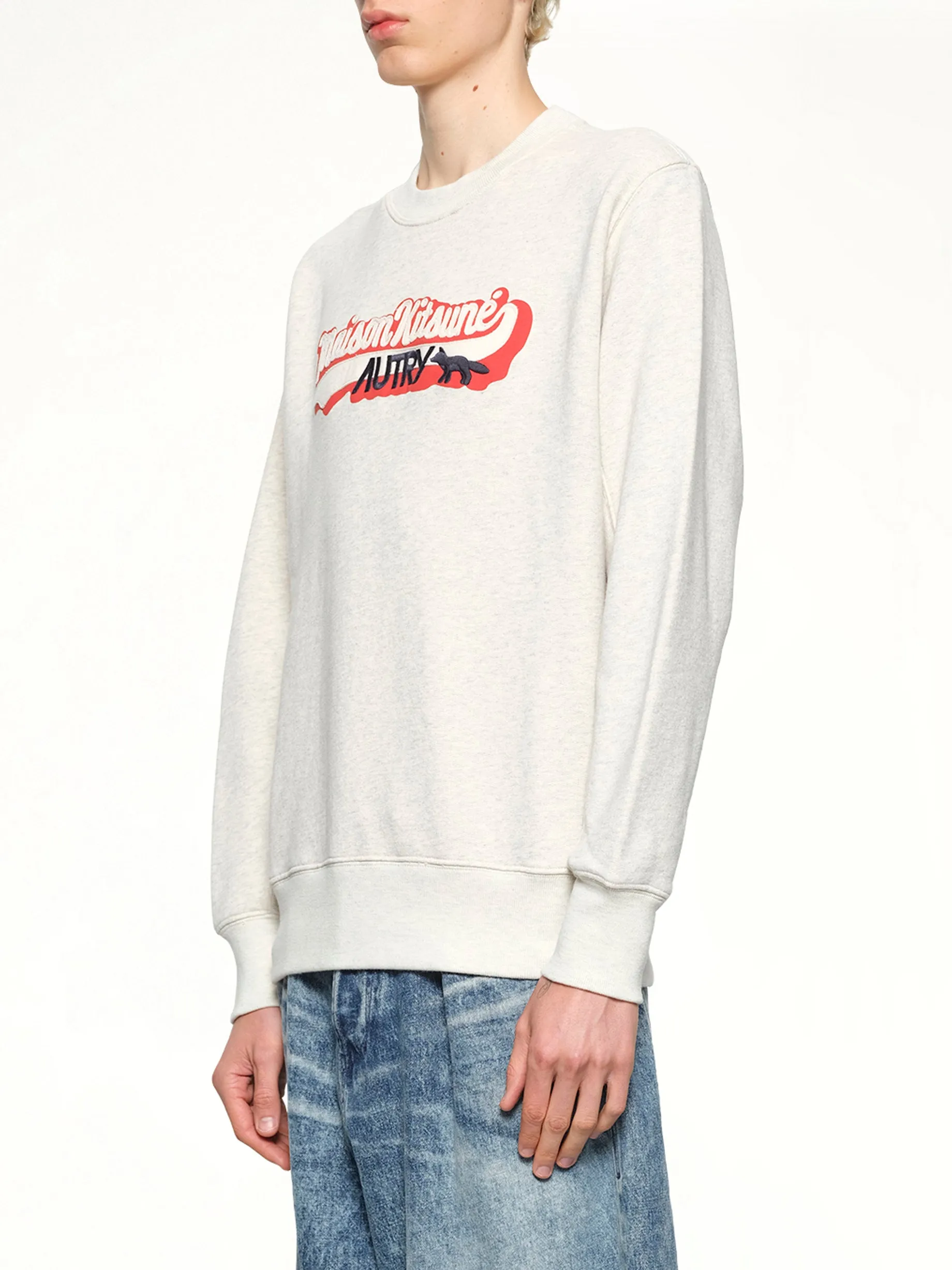 Autry x Maison Kitsune Sweatshirt in Grey Melange sold by MARAIS product image thumbnail 3