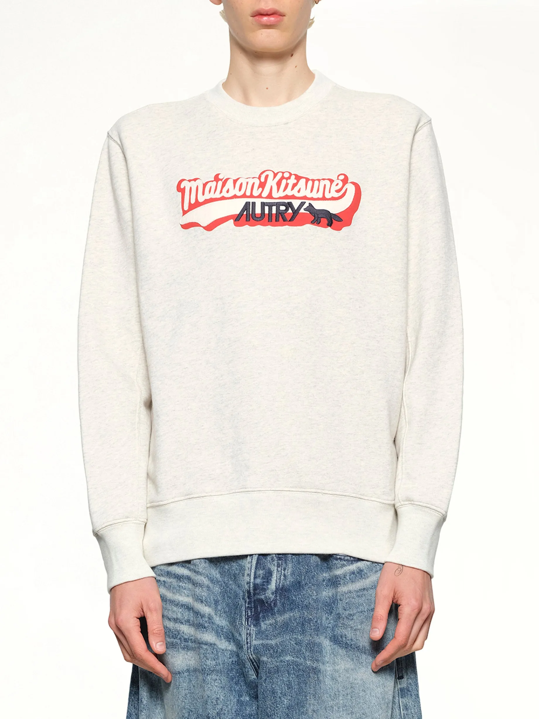 Autry x Maison Kitsune Sweatshirt in Grey Melange sold by MARAIS