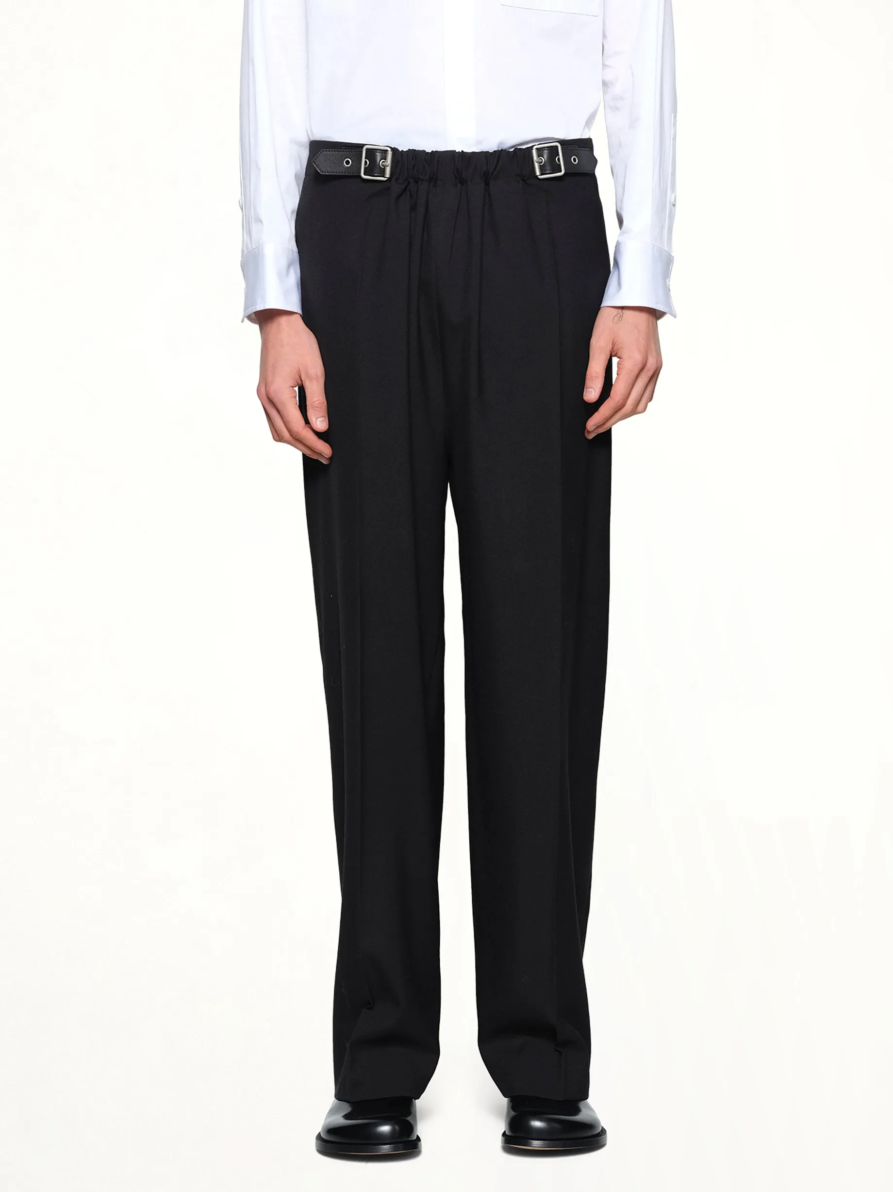 Belted Trousers in Black sold by MARAIS