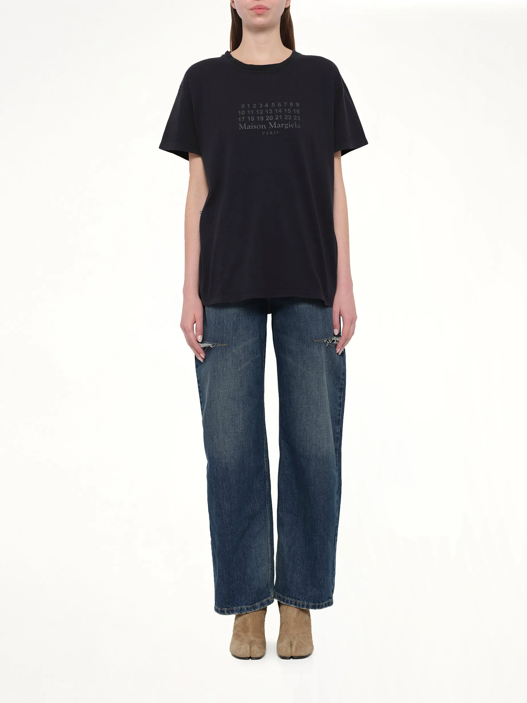 Maison Margiela Logo T-Shirt in Washed Black sold by MARAIS product image thumbnail 4