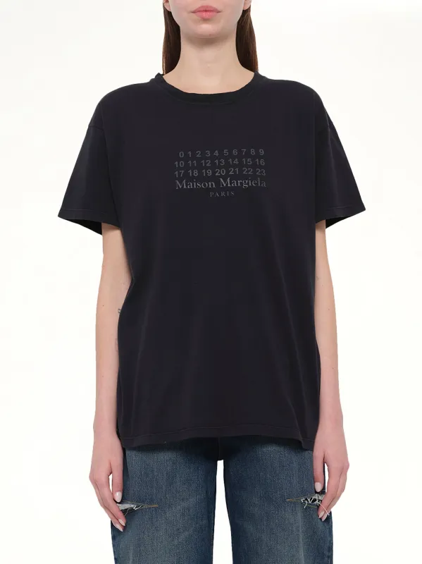 Maison Margiela Logo T-Shirt in Washed Black sold by MARAIS