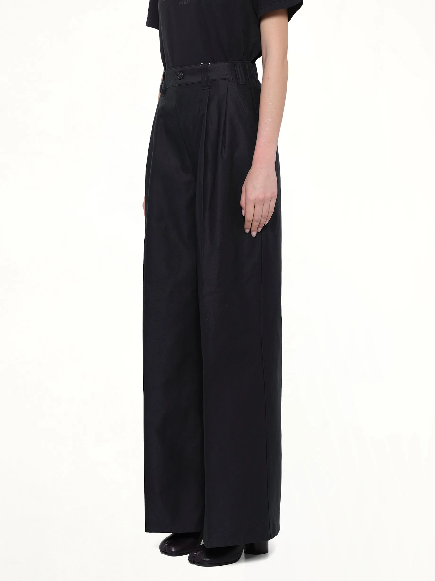 Cotton Palazzo Trouser in Black sold by MARAIS product image thumbnail 3